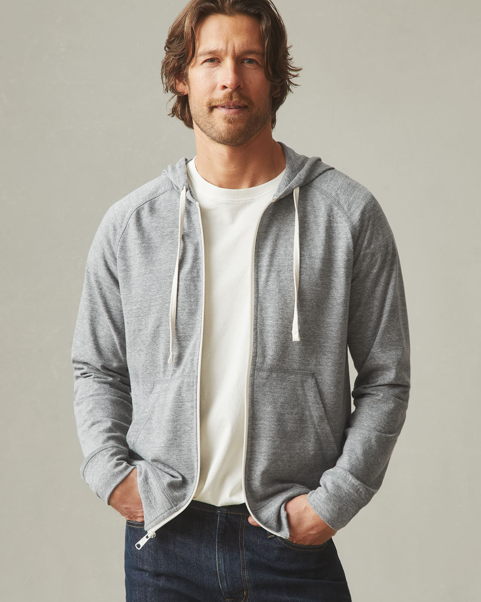 Men's Lightweight Full Zip - Dark Charcoal Heather