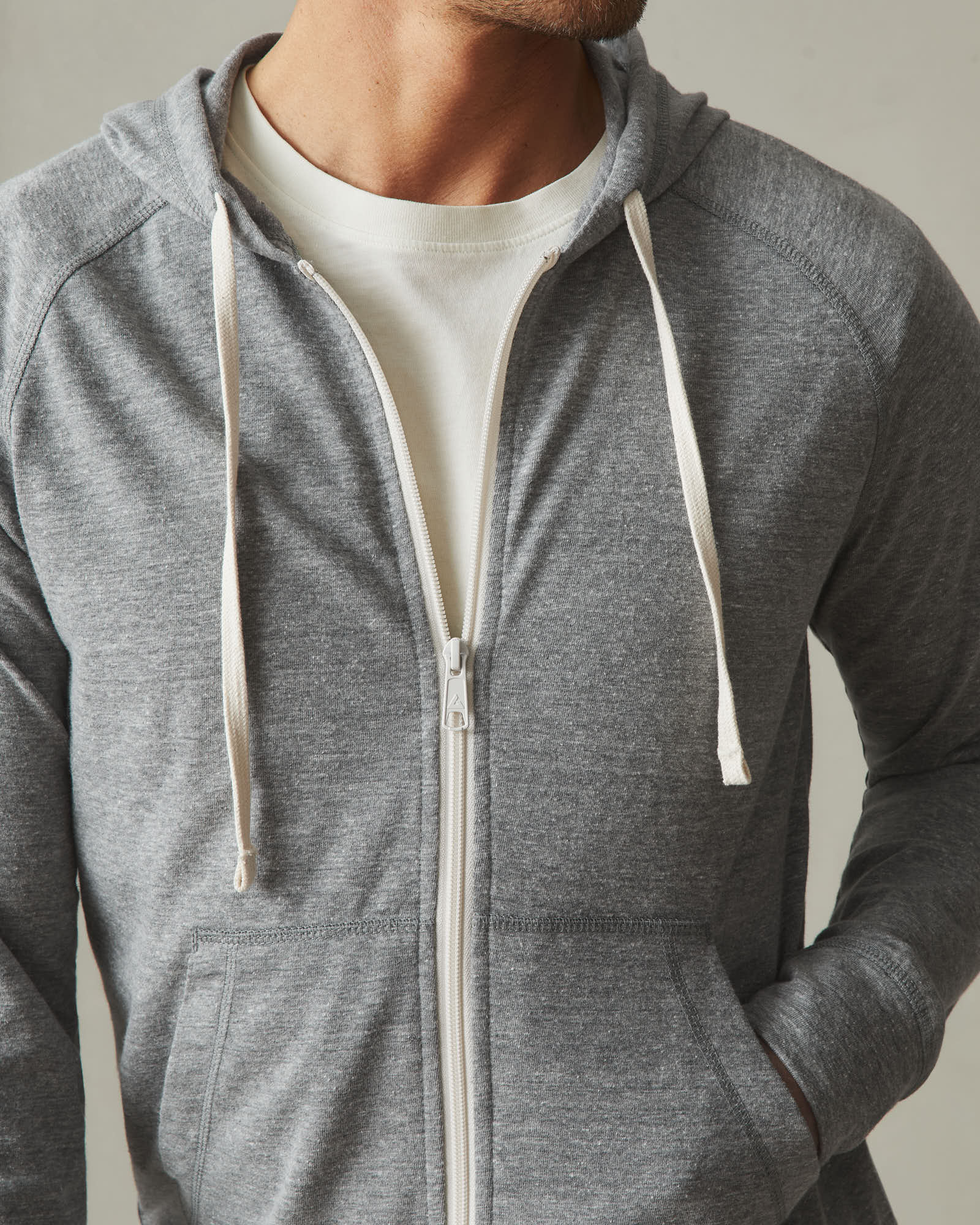 Men's Lightweight Full Zip - Dark Charcoal Heather