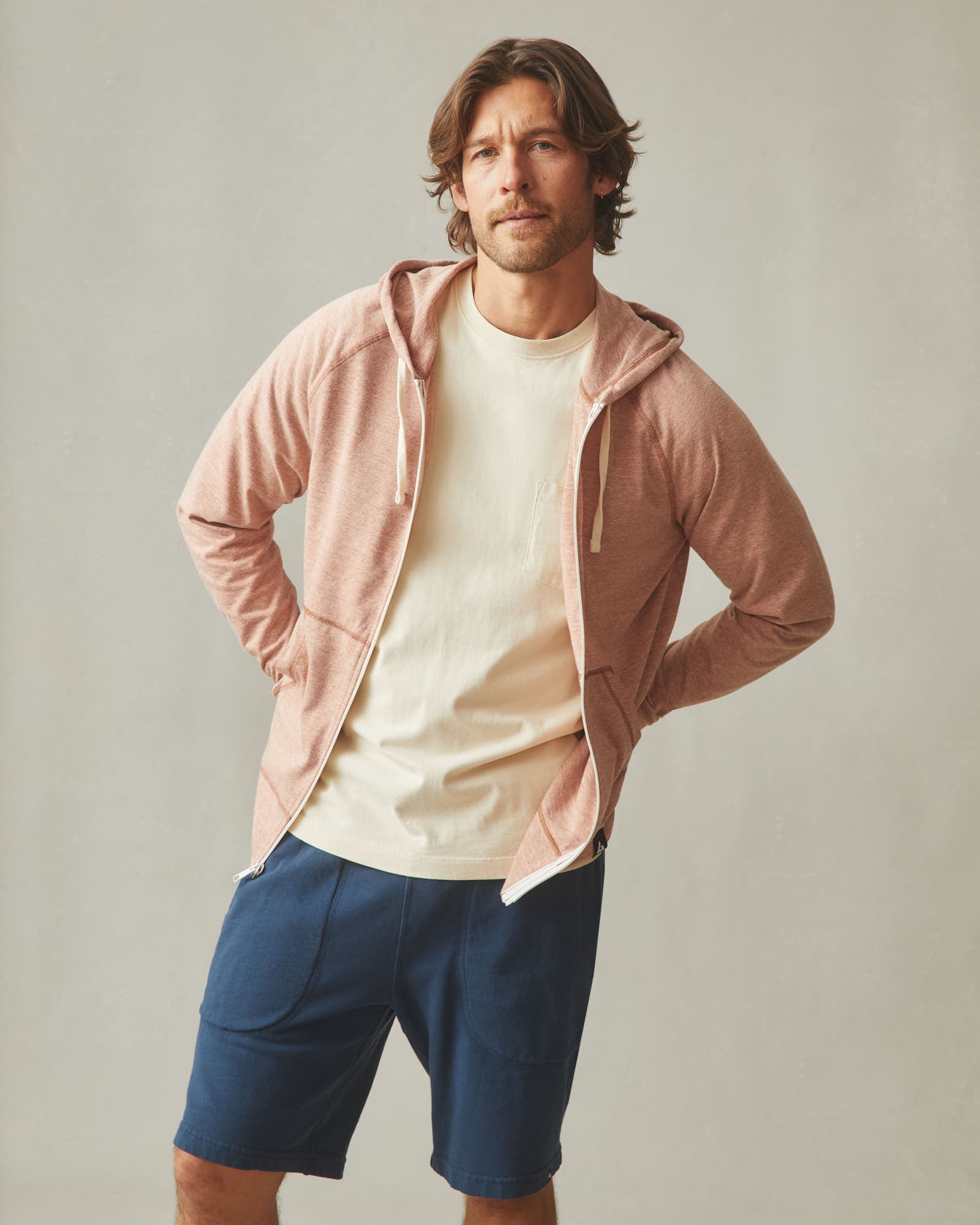 Men's Lightweight Full Zip - Canyon Clay Heather