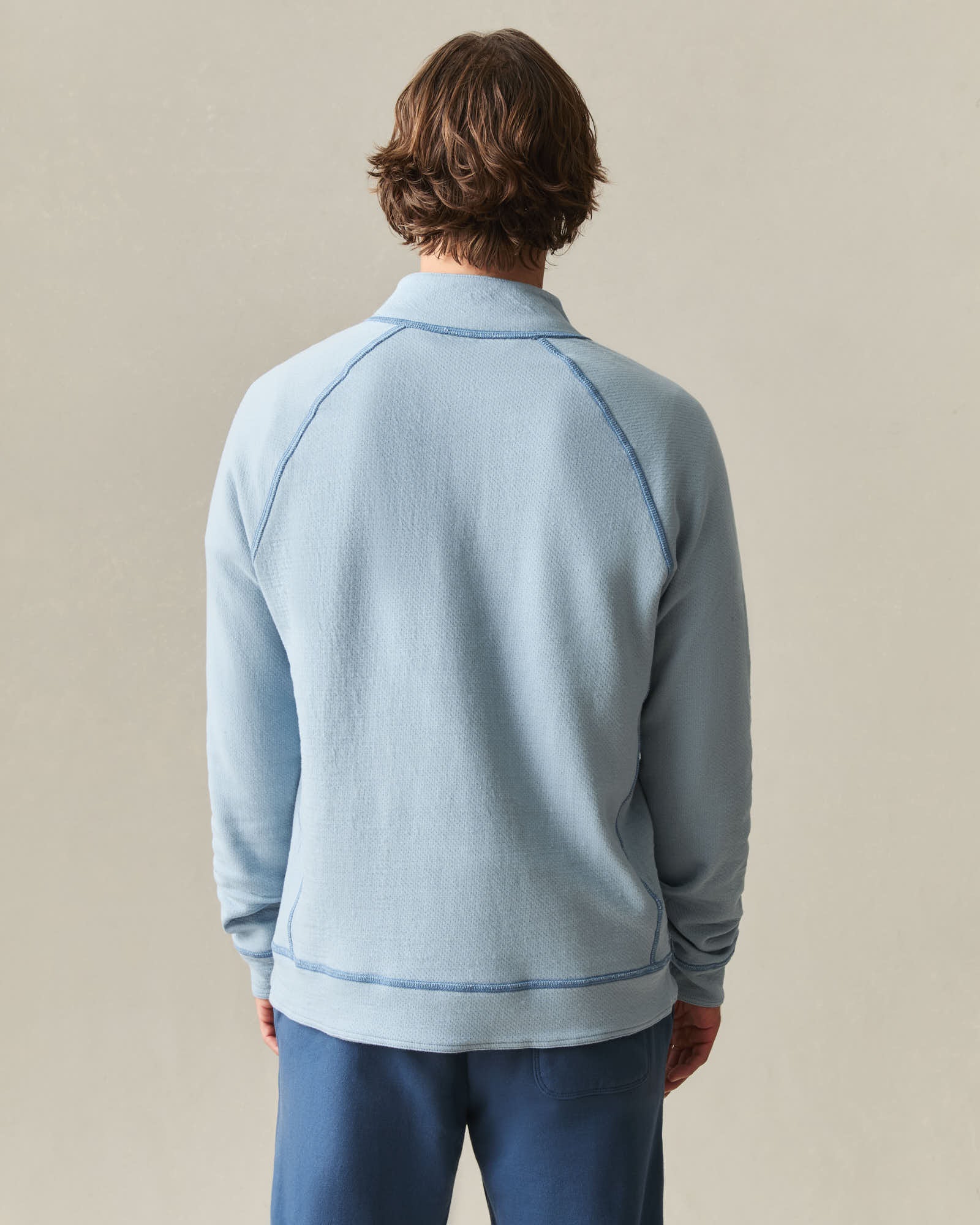 レ*グ様 Boa Fleece Reversible Half Zip Blou Jacquard Boa Zip Jacket in Green – Blue Owl Workshop