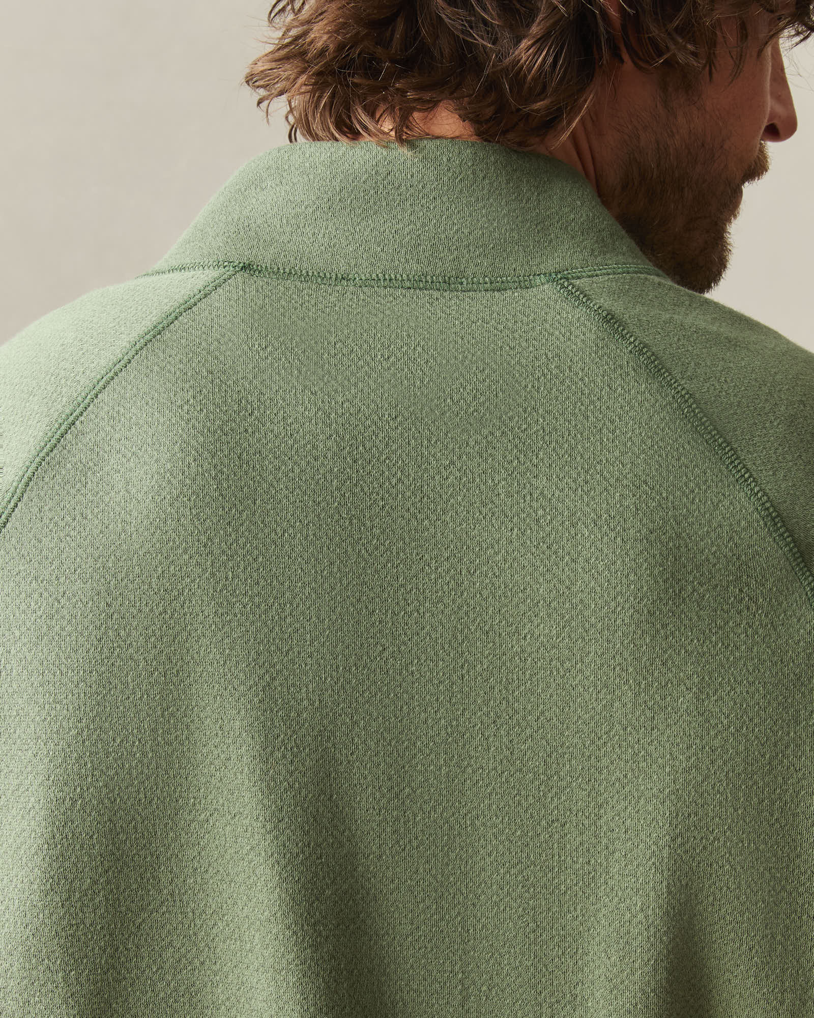 USS2 Oblique W-Zip JKT グリーン Men's Reversible Half Zip - Olvine