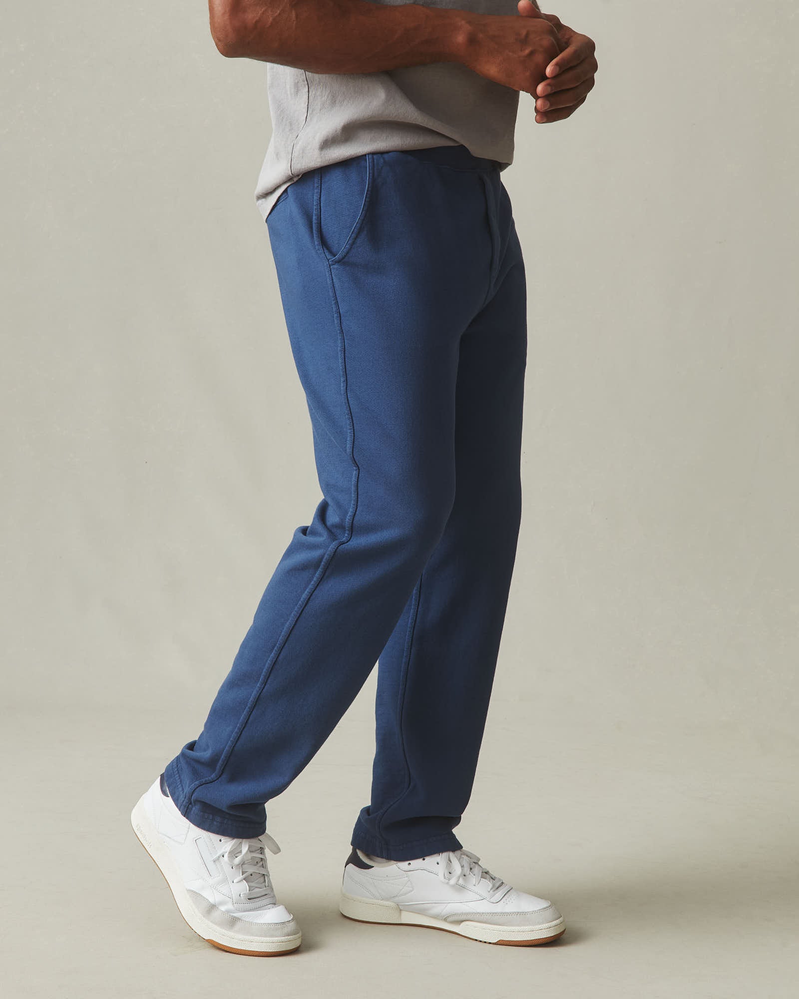 Men's French Terry Straight Pant - Marine Navy