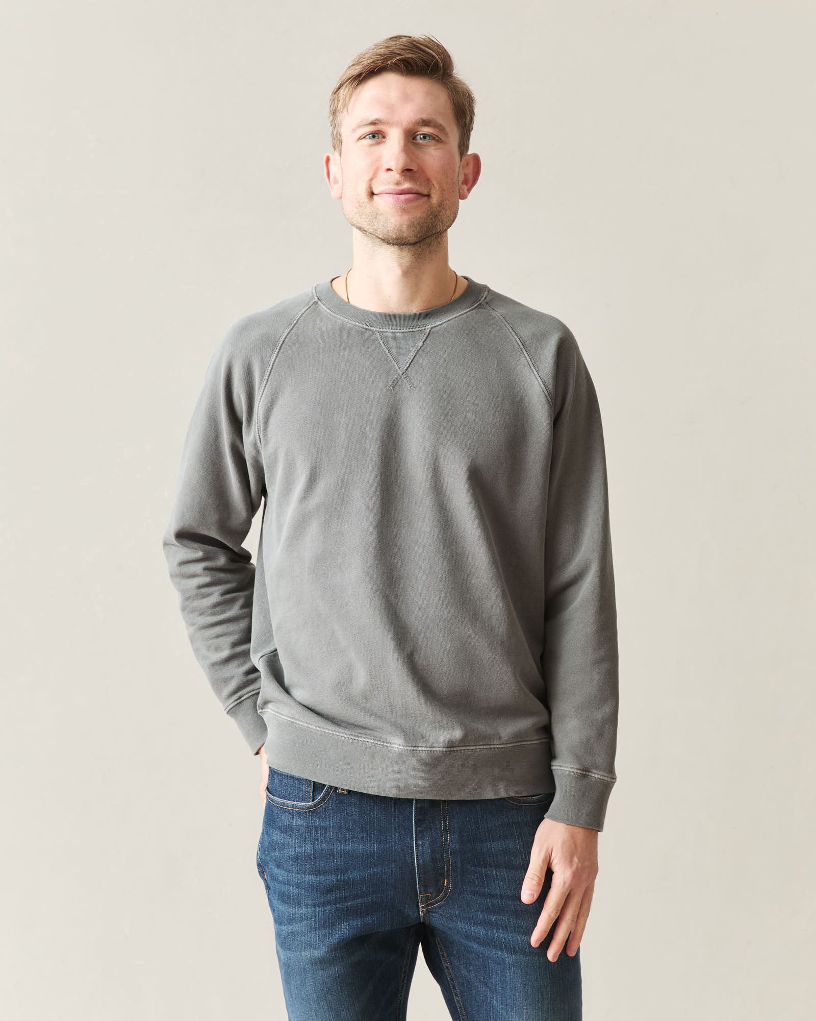 Men's French Terry Thermal Top - Moisture Wicking Midweight Layer - Made In USA
