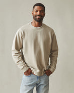 Men's Vintage Wash Relaxed French Terry Crew - Sand