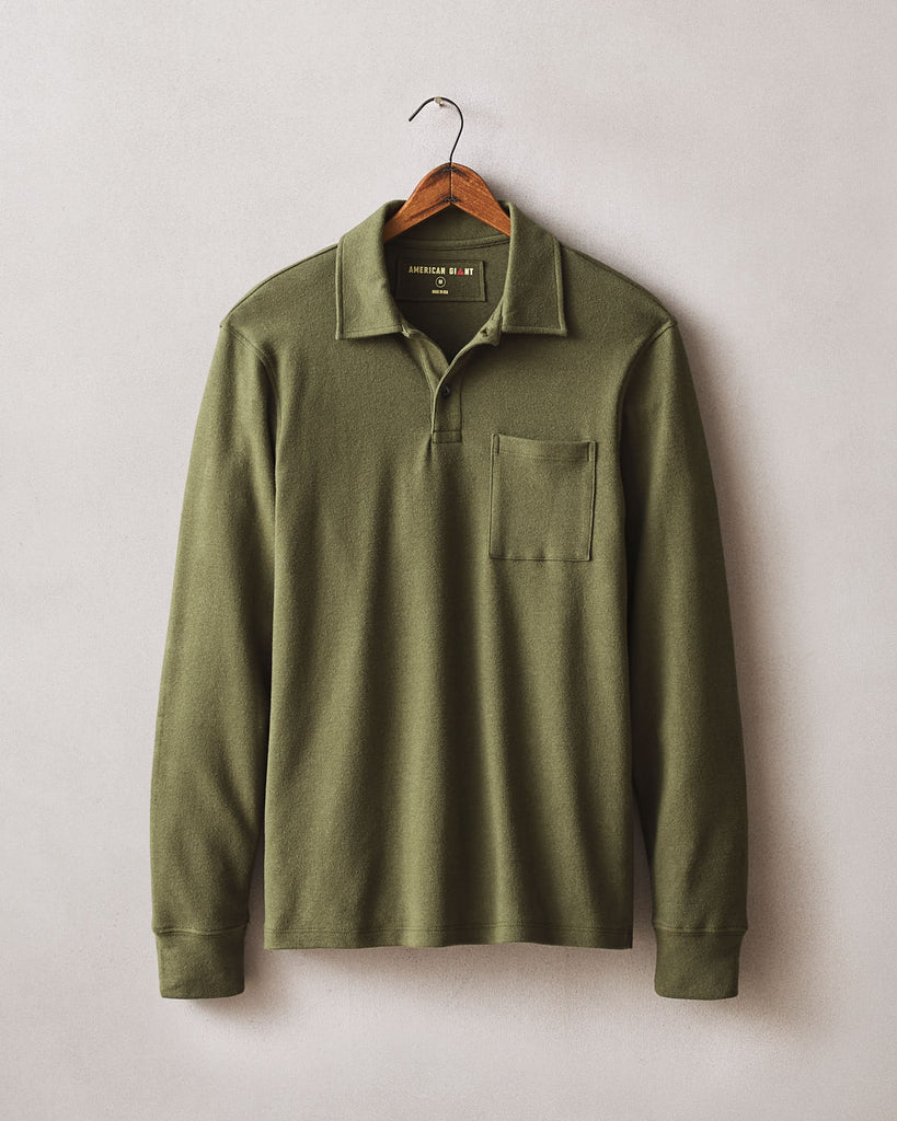 Men’s Brushed Long Sleeve Polo
