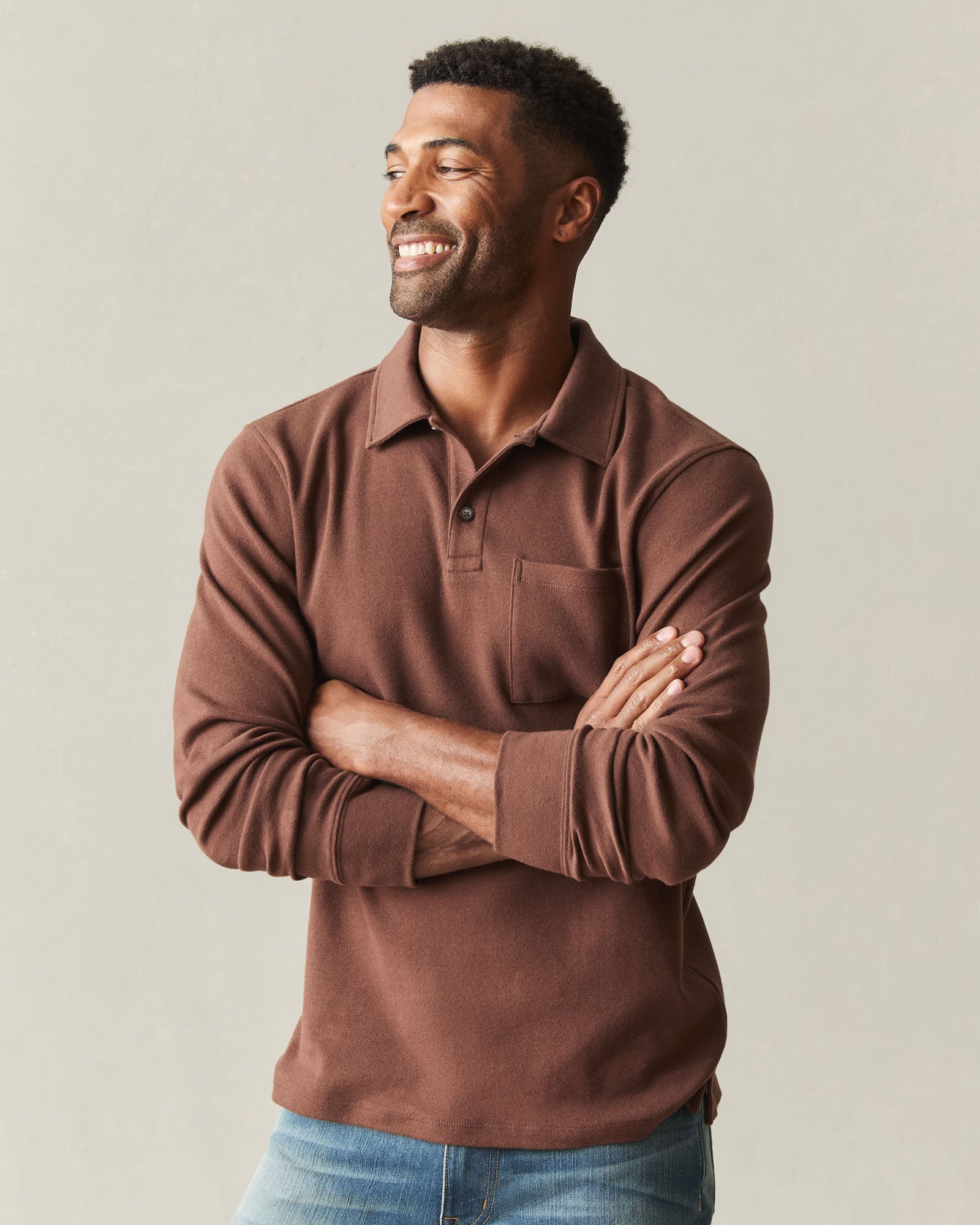 men's long sleeve dress polo shirts Fedeli