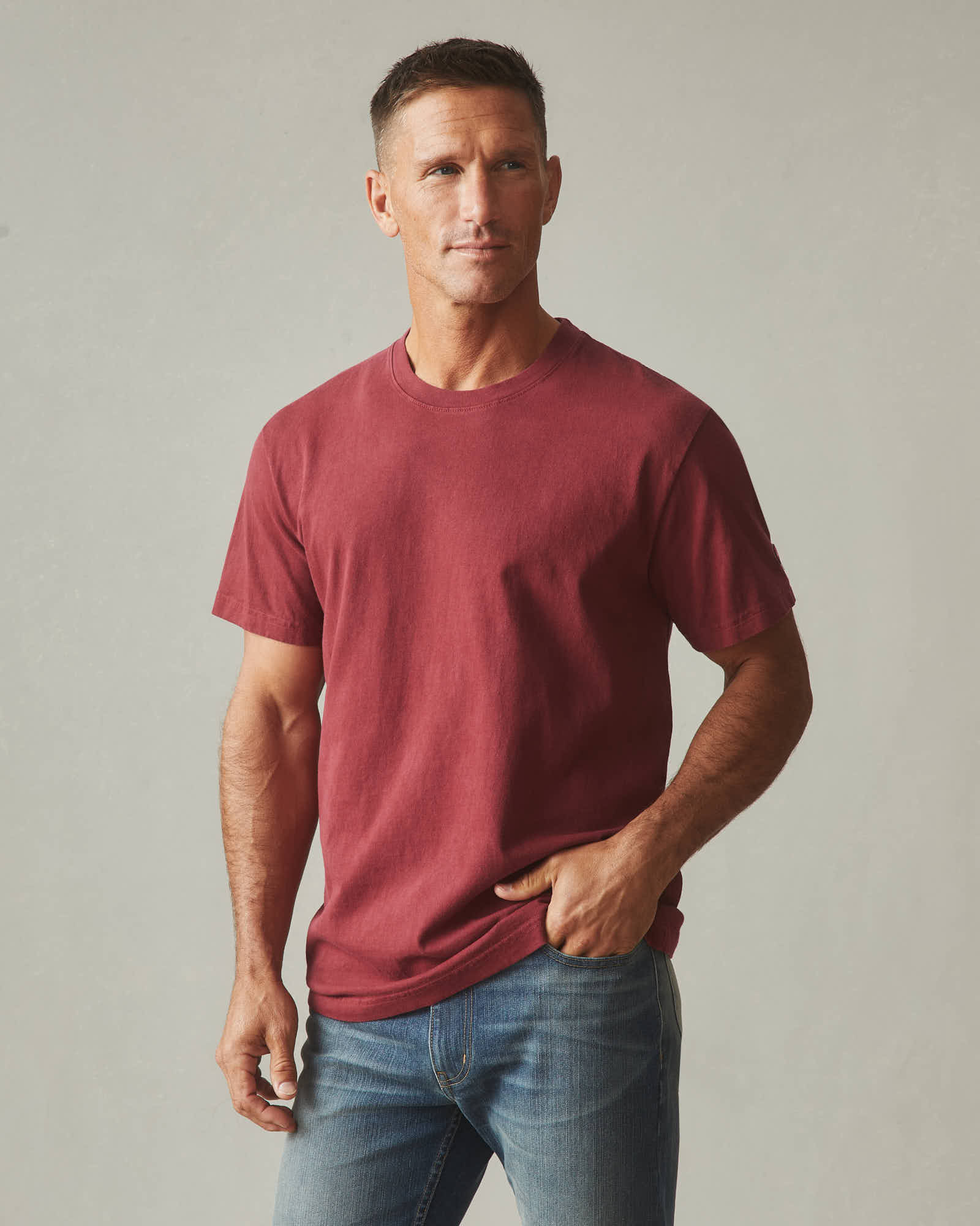 Men's Vintage Crew Tee - Washed Tibetan Red