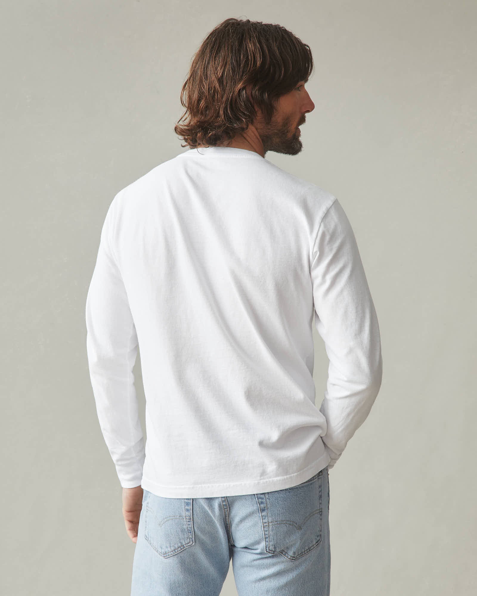 Men's Vintage Crew Long Sleeve Tee - White