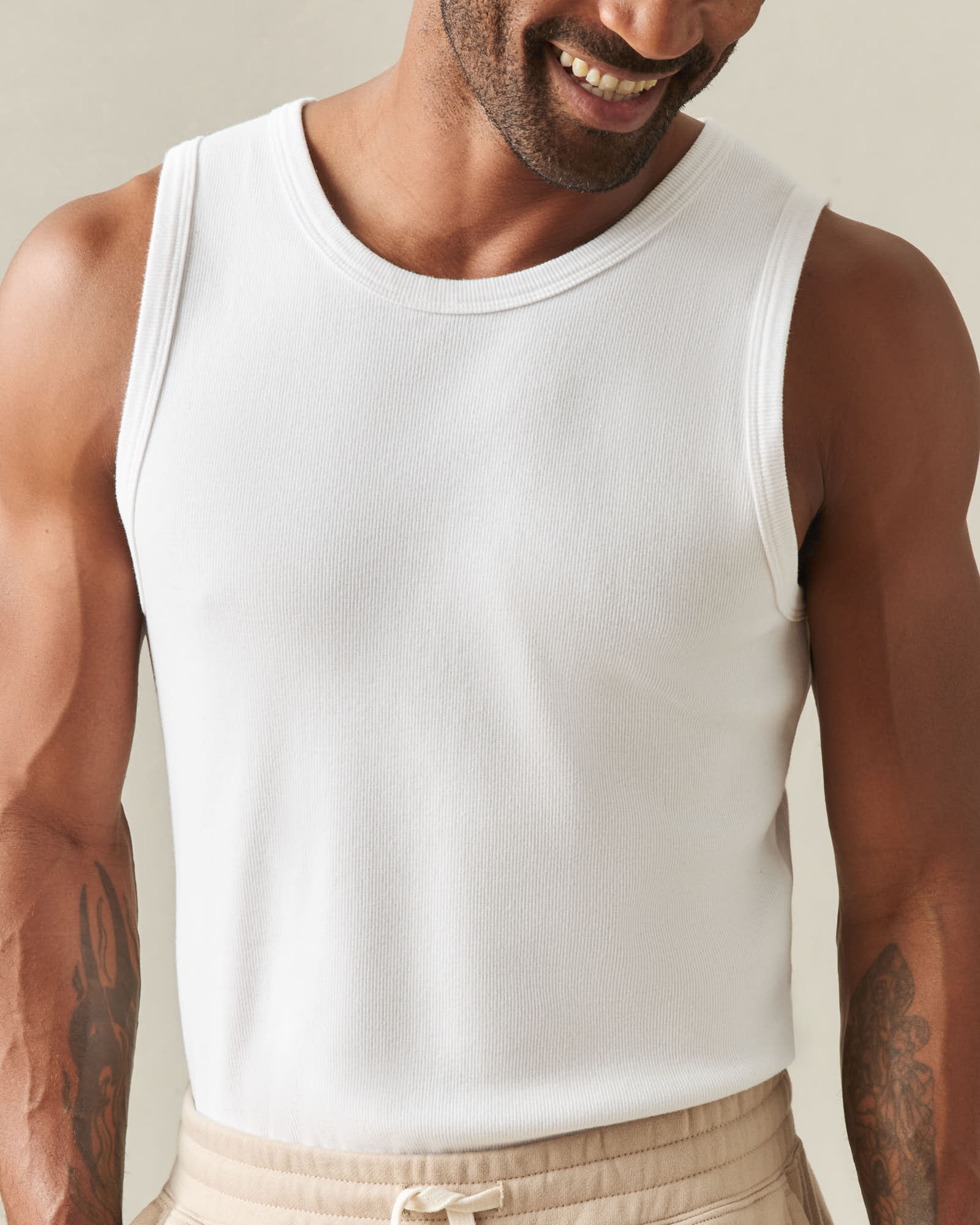Men's Rib Tank - White