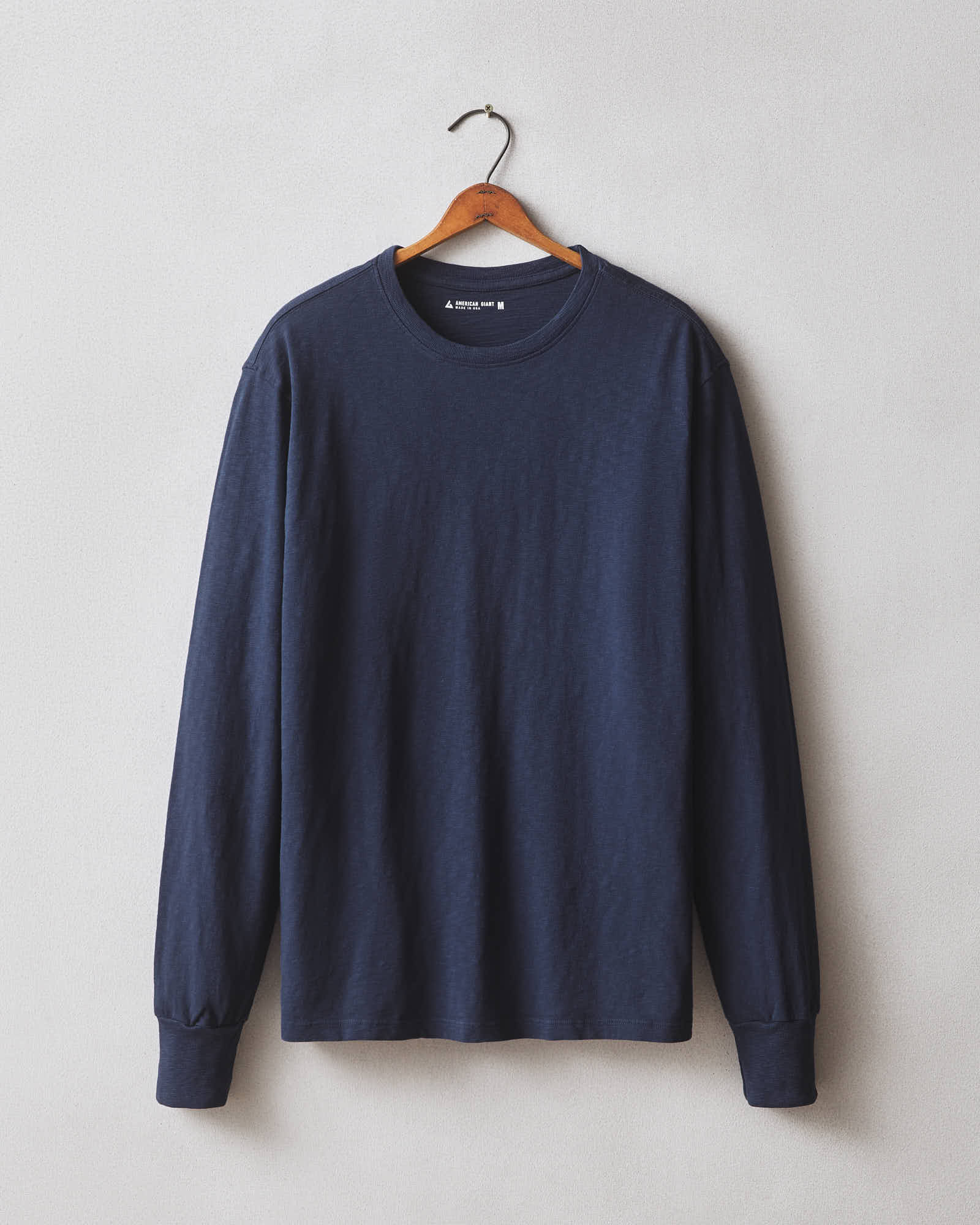 Men's Premium Slub Long Sleeve Crew Tee - Navy