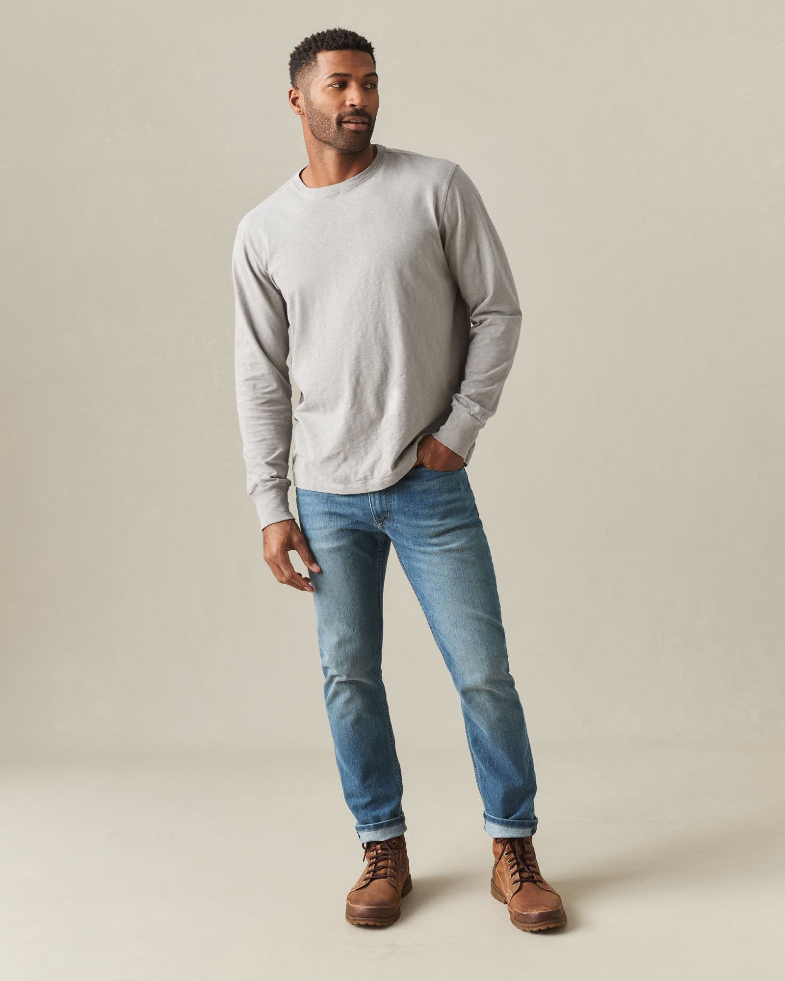 し*ぶ様 g'morning crew Long Sleeve Tee Men's Premium Slub Crew Tee Long Sleeve - Morning Dove