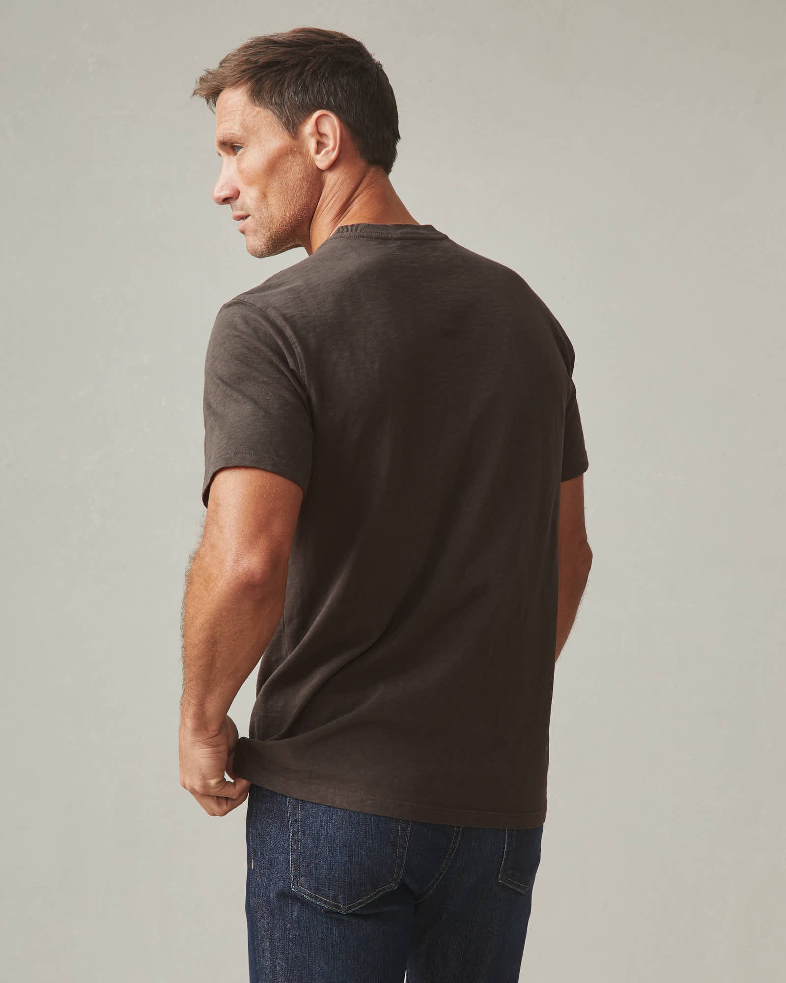 Men's Premium Slub Crew Tee - Black Olive