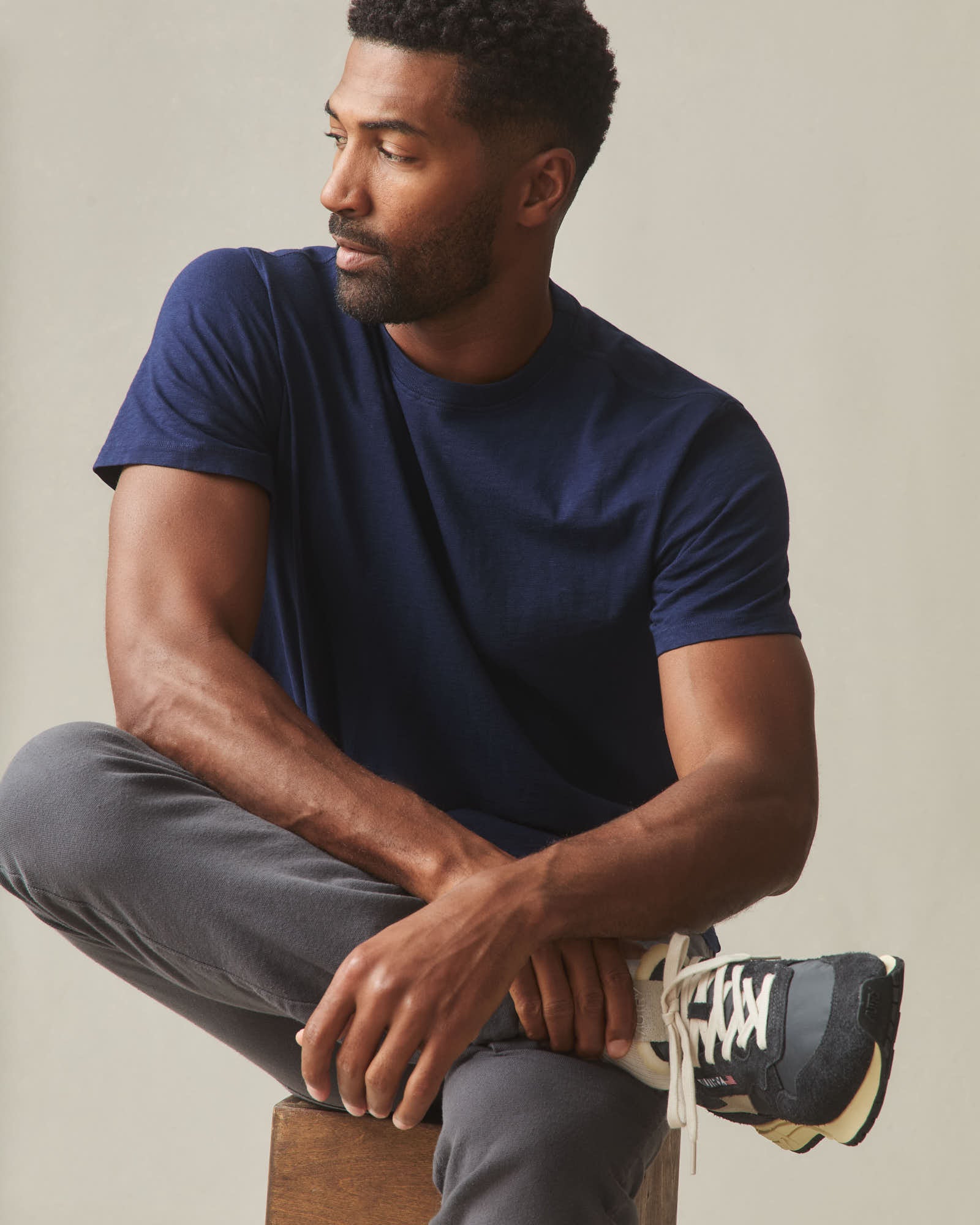Men's Premium Slub Crew Tee - Pageant Blue