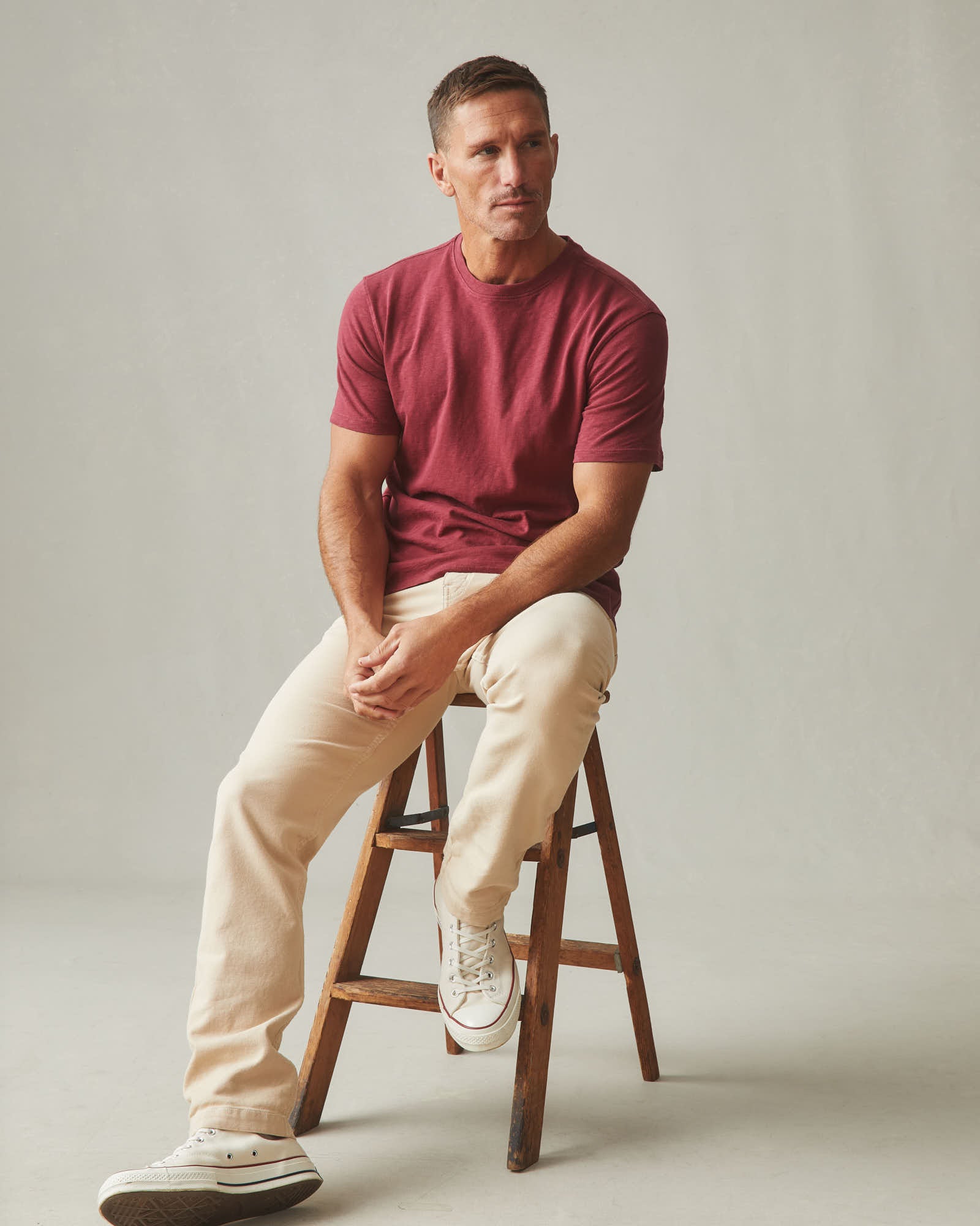 Men's Premium Slub Crew Tee - Oxblood