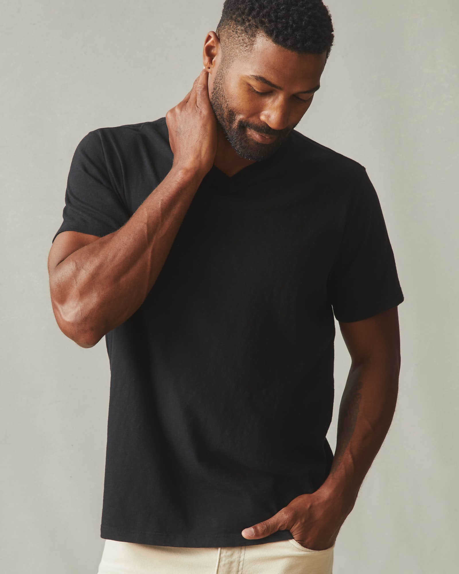 American Giant - Premium Slub V-Neck T - Black (Size: XXL) American Giant - Premium Slub V-Neck T - Black (Size: XXL)