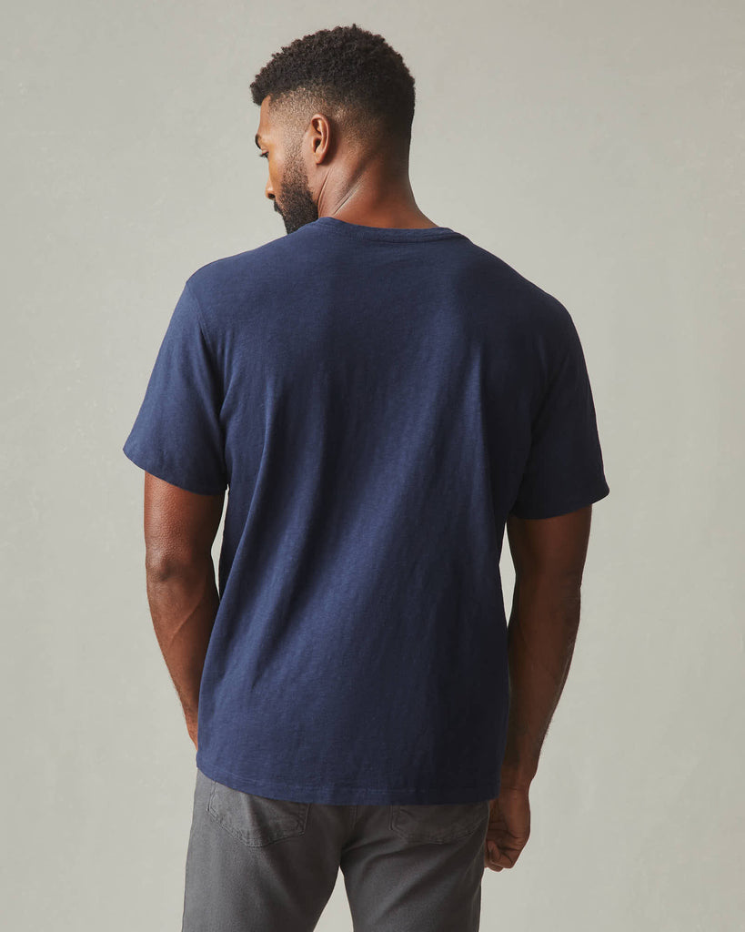 Men's Premium Slub V-Neck Tee - Navy