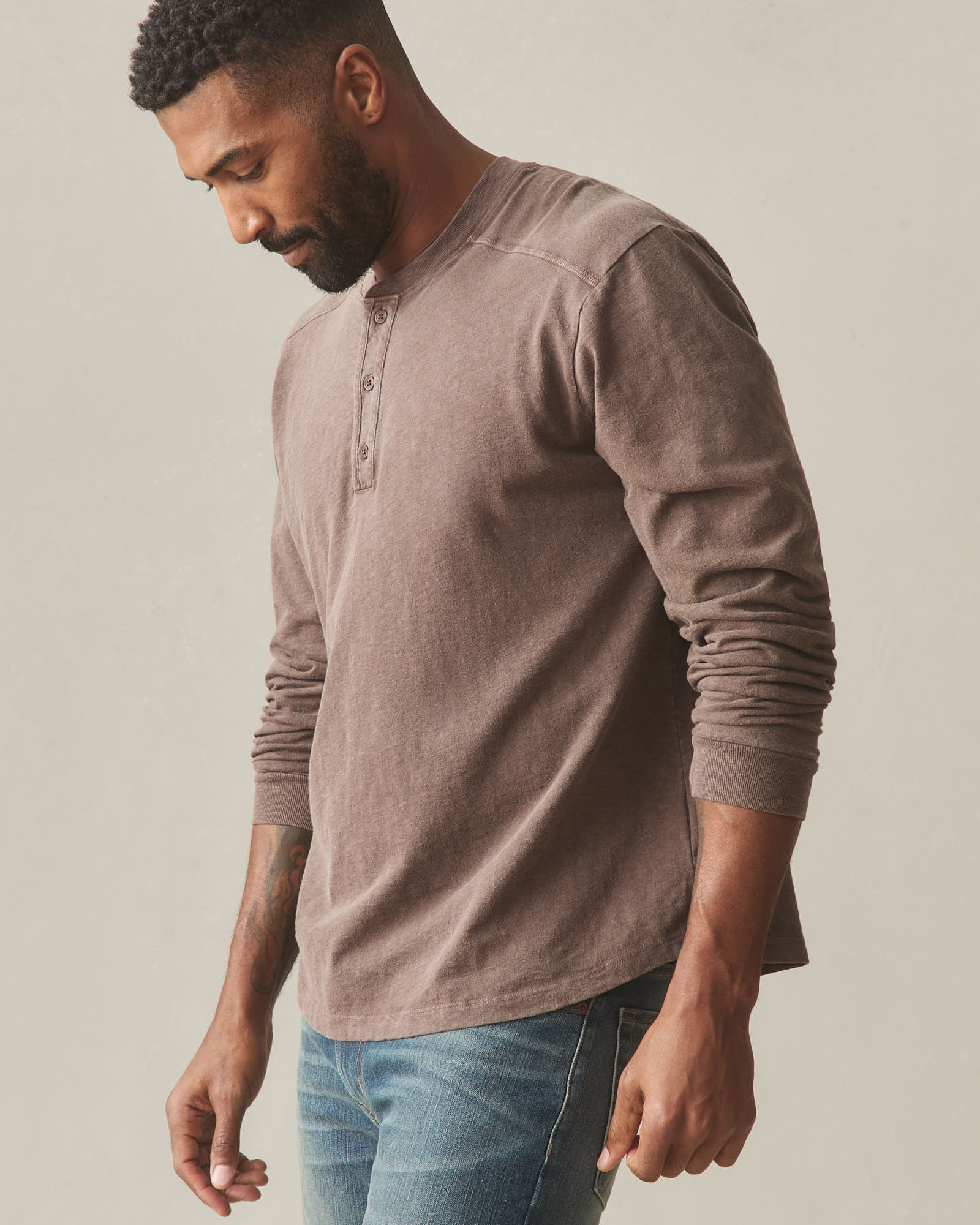 wym lidnm AZE H/S KNIT HENLEY Lサイズ　ブラウン WYM LIDNM セーター ニット AZE H/S KNIT HENLEY メンズ : ZOZOTOWN