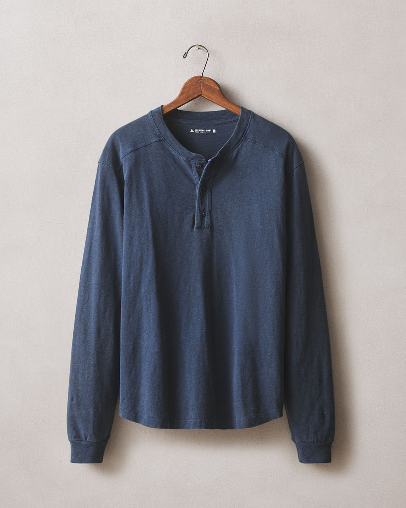 Men’s broken-In Premium Slub Long Sleeve Henley