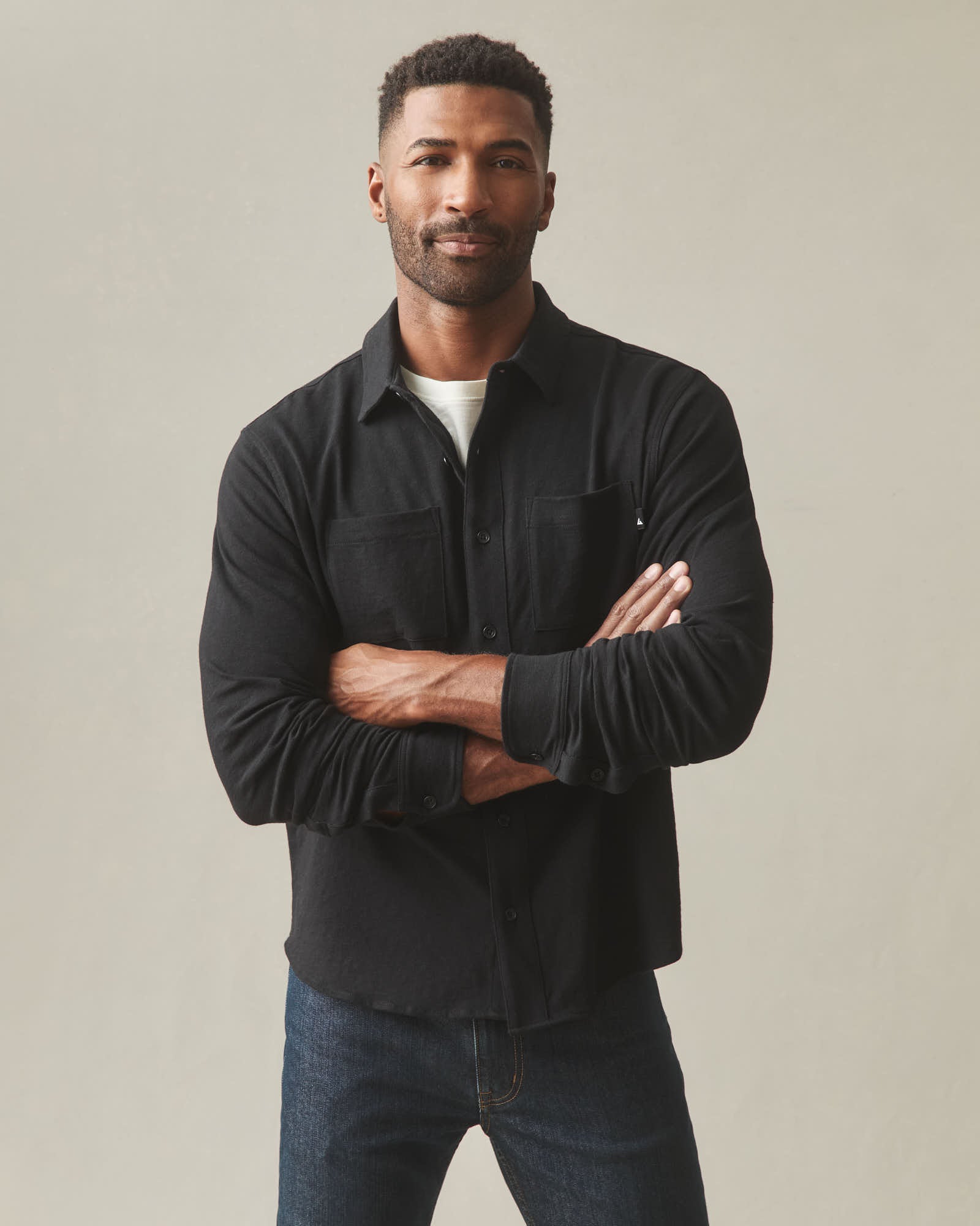Men's Premium Slub Button Up Long Sleeve - Black XXL Men's Premium Slub Button Up Long Sleeve - Black XXL