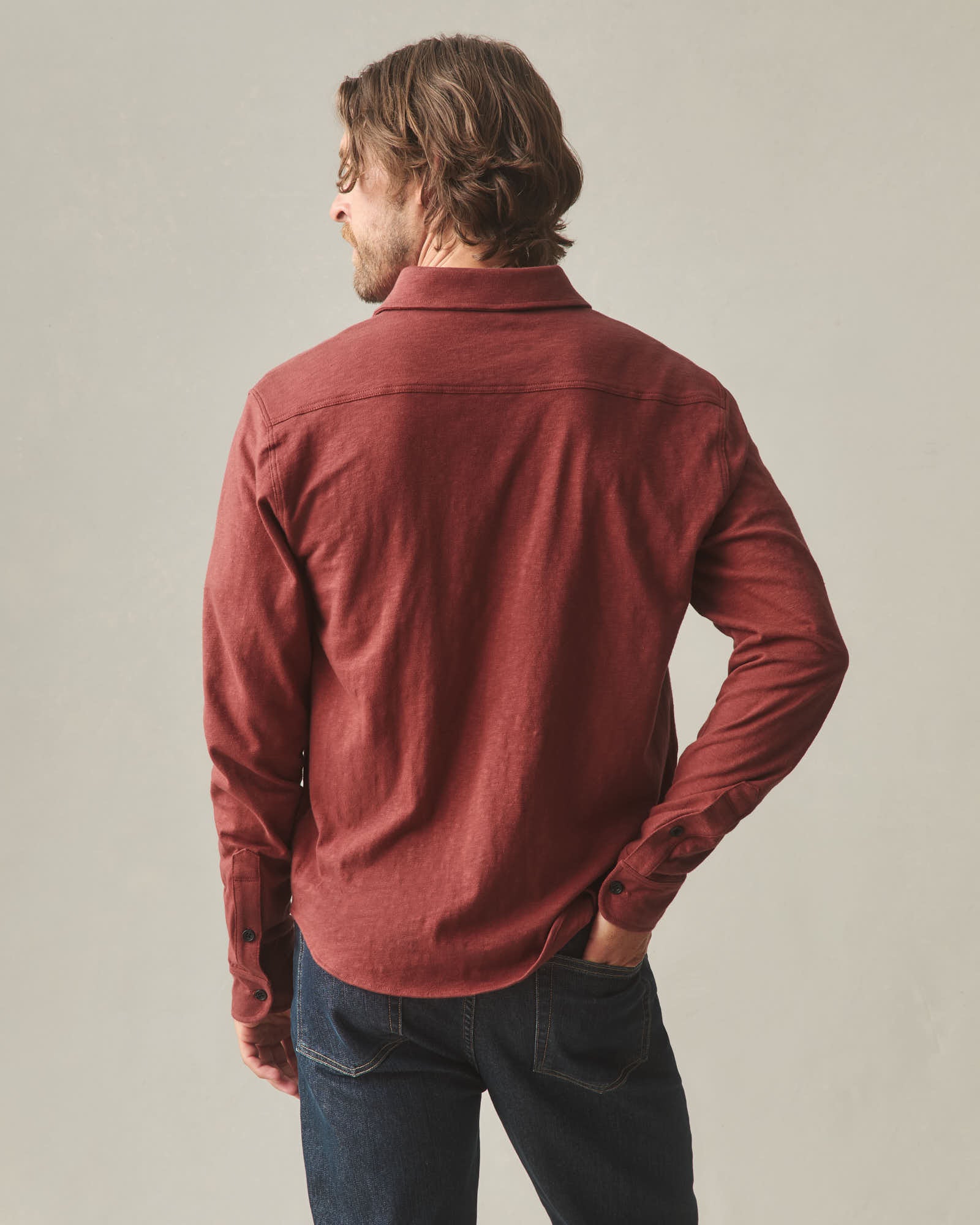 Men's Premium Slub Button Up Long Sleeve