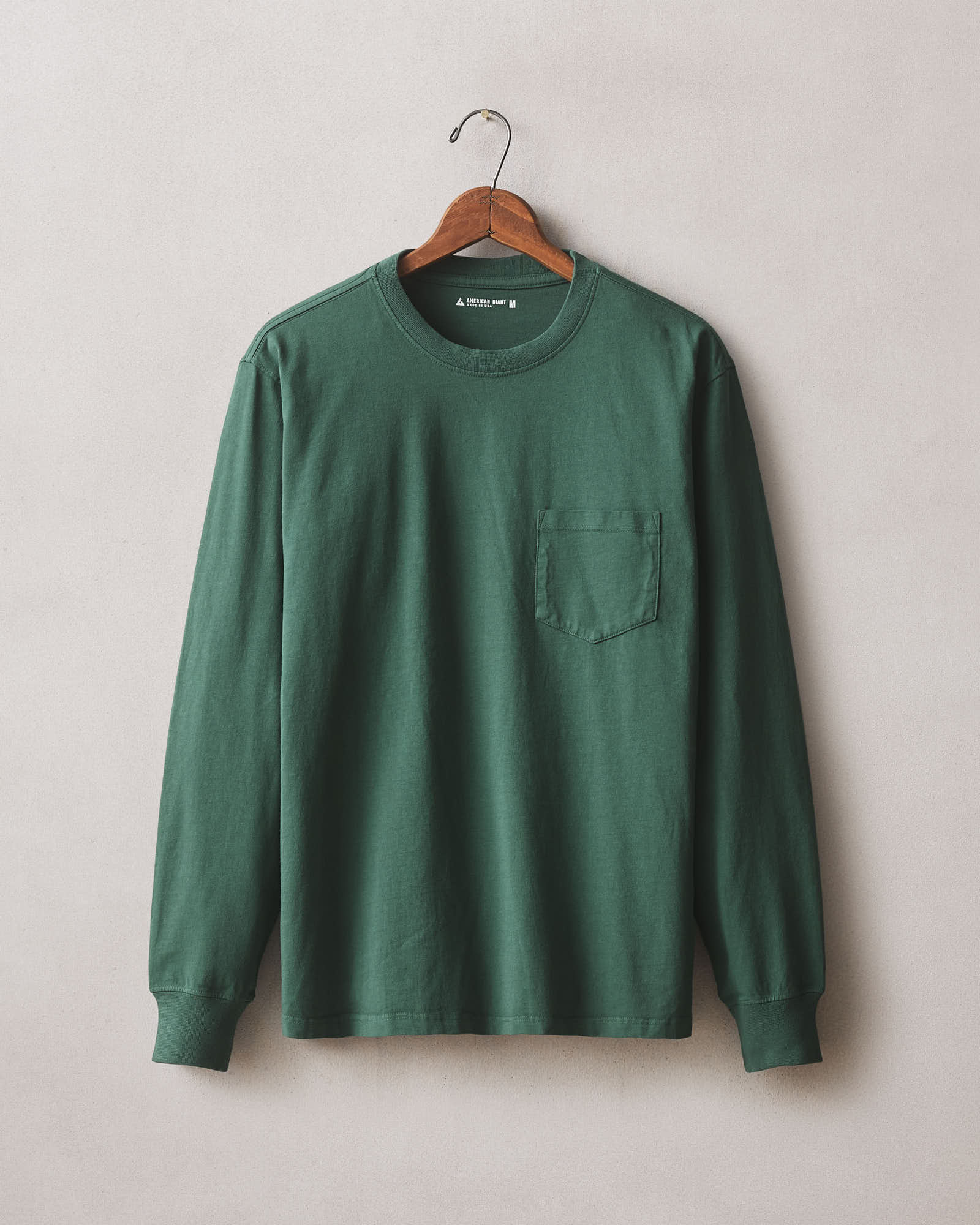 Men's Pocket Tee Long Sleeve - Hunter Green