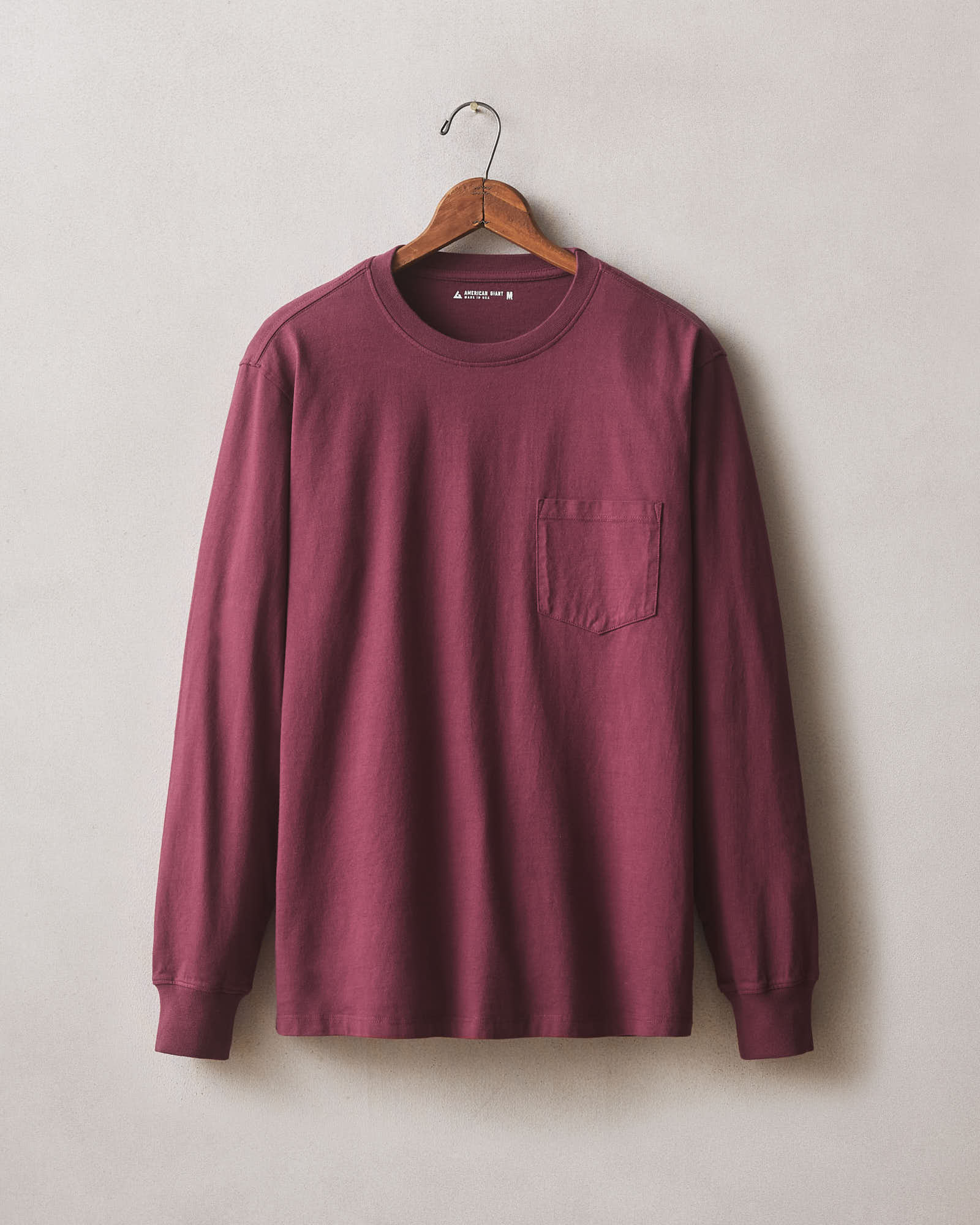 トップス TENDERLOIN LONG SLEEVE POCKET T-SHIRT Men's Long Sleeve Pocket Tee - Zinfandel