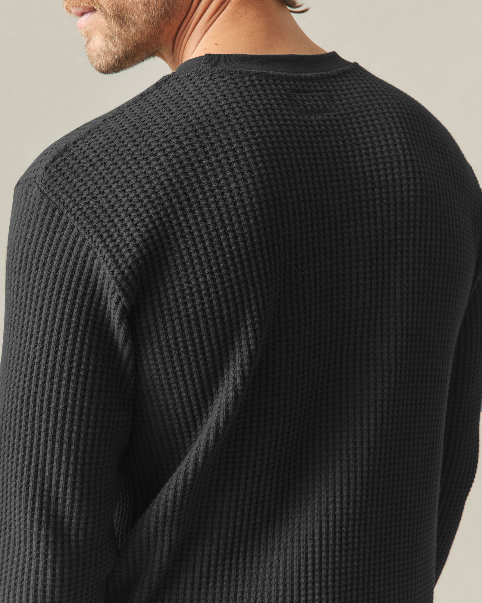 waffle crew neck long sleeve dress Men's Waffle Long Sleeve Crew
