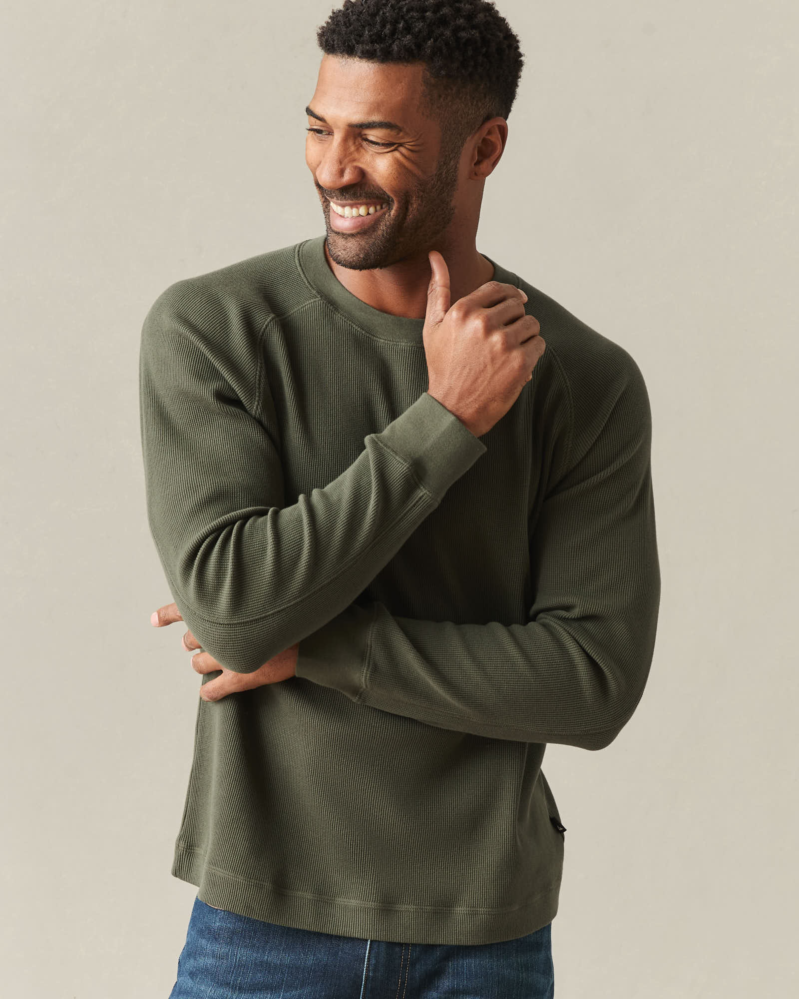 Men's Thermal Long Sleeve Crew Tee - Loden