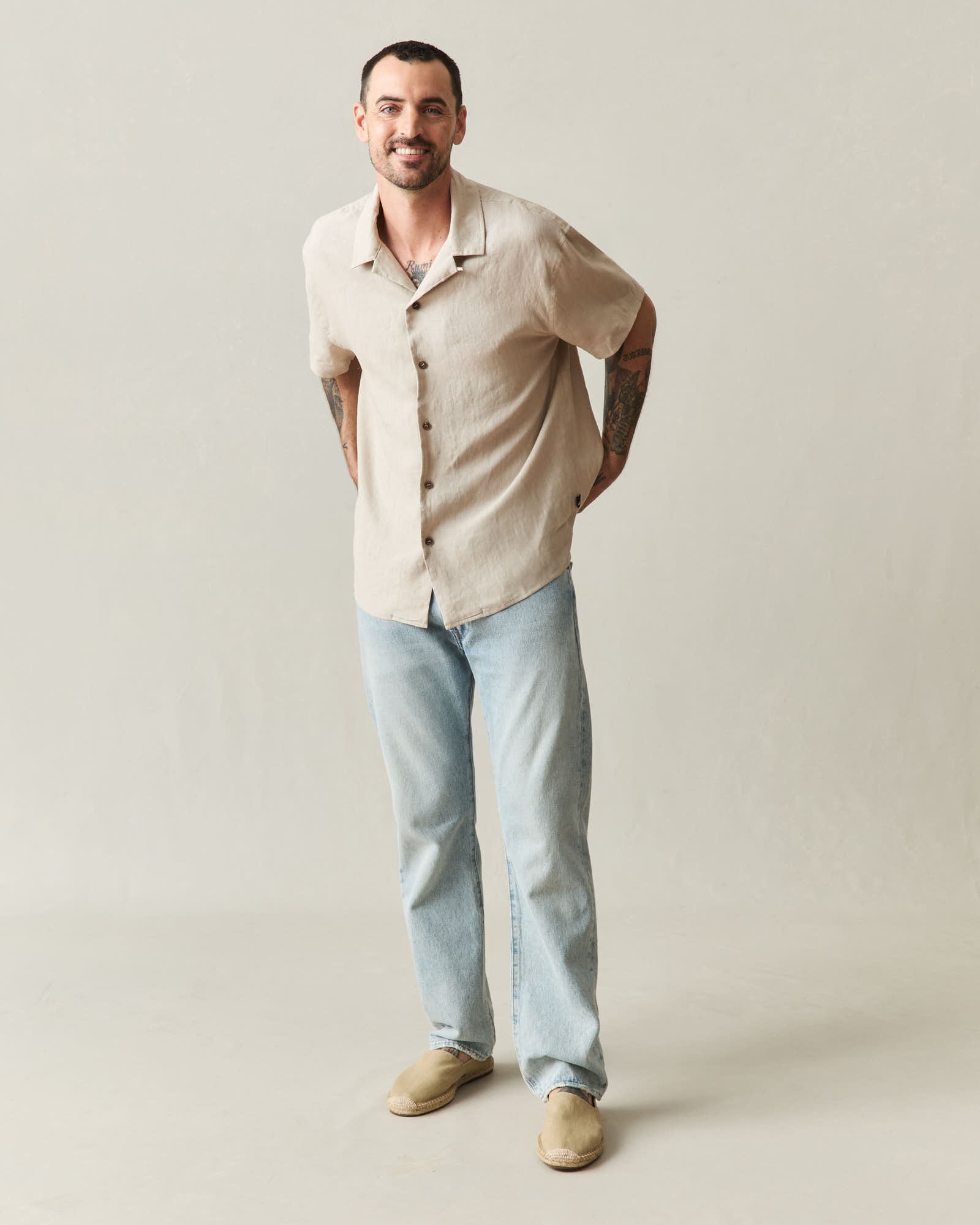 mens taupe dress shirt Hawes & Curtis Slim Fit Taupe Shirt | Cotton | Plain