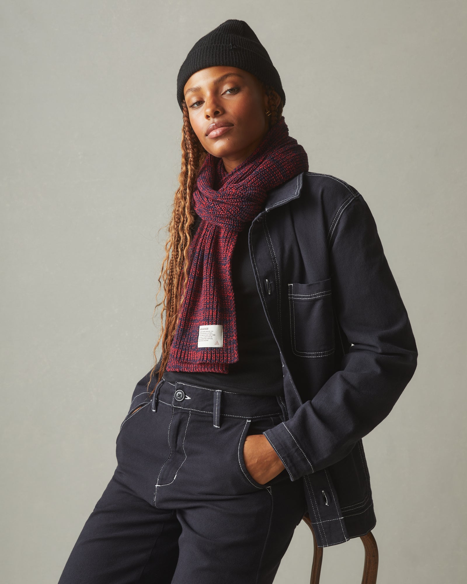 Unisex Roughneck Chore Jacket - Contrast Stitch - Dark Navy