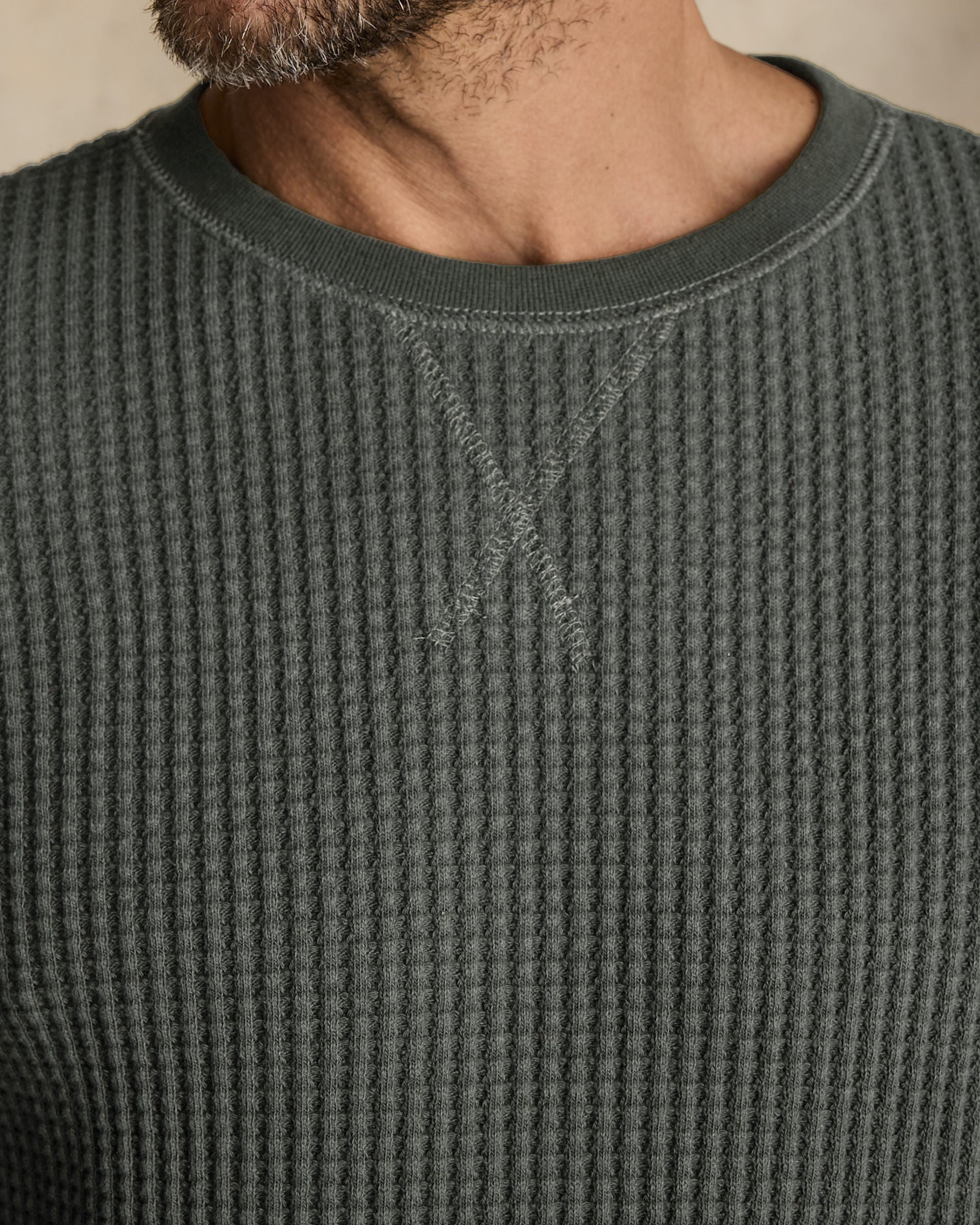 Men's Waffle Long Sleeve Crew - Slate