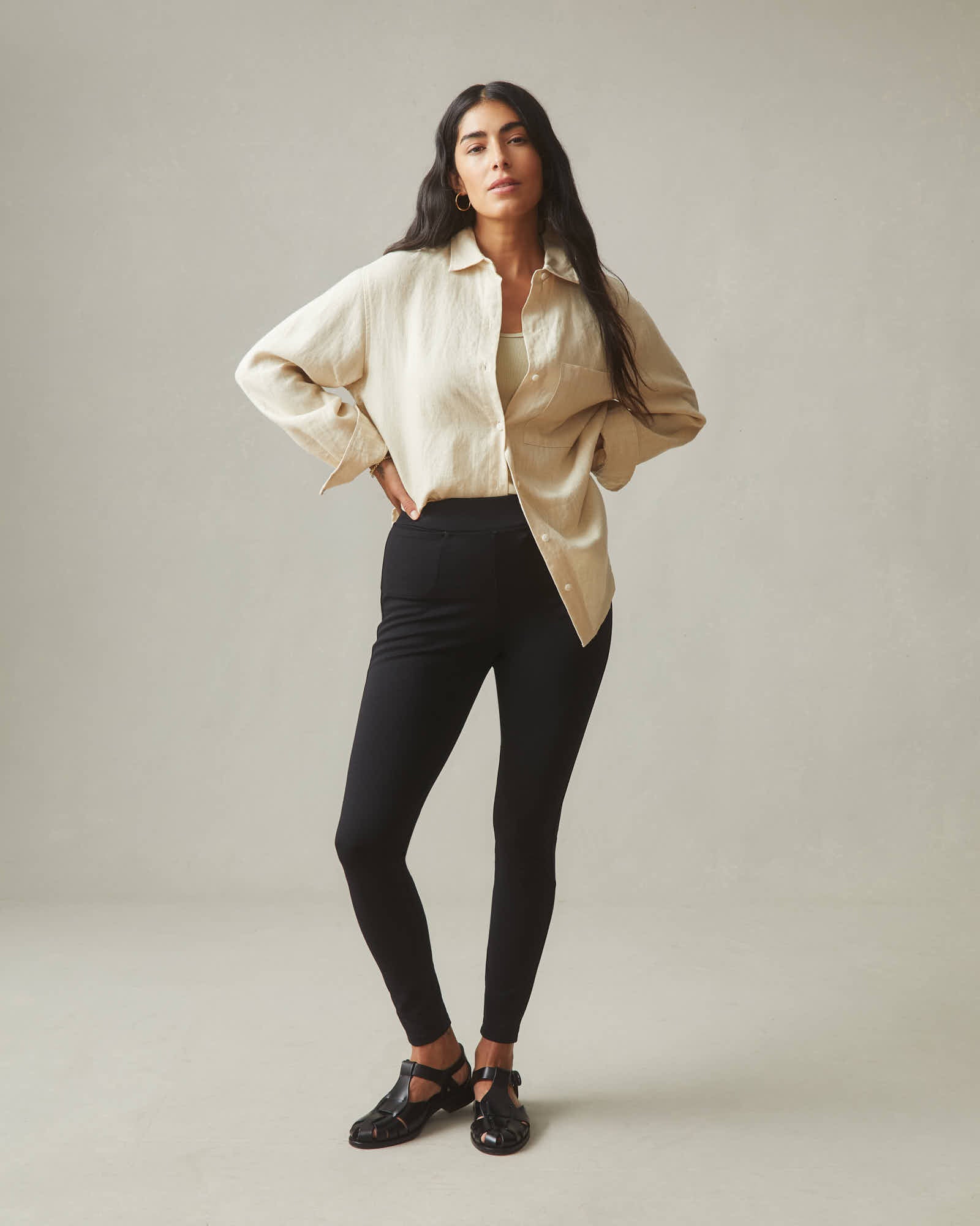 american giant cigarette pant Women's Wide Leg grown heavyweight cotton Ponte Straight Pant - Super