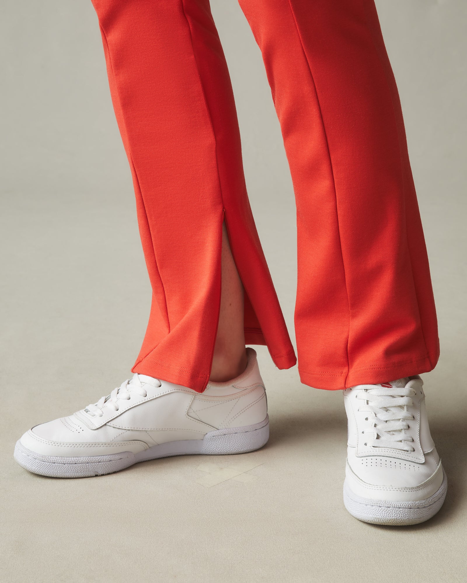 Ponte Zip Flare Pant - Active Red