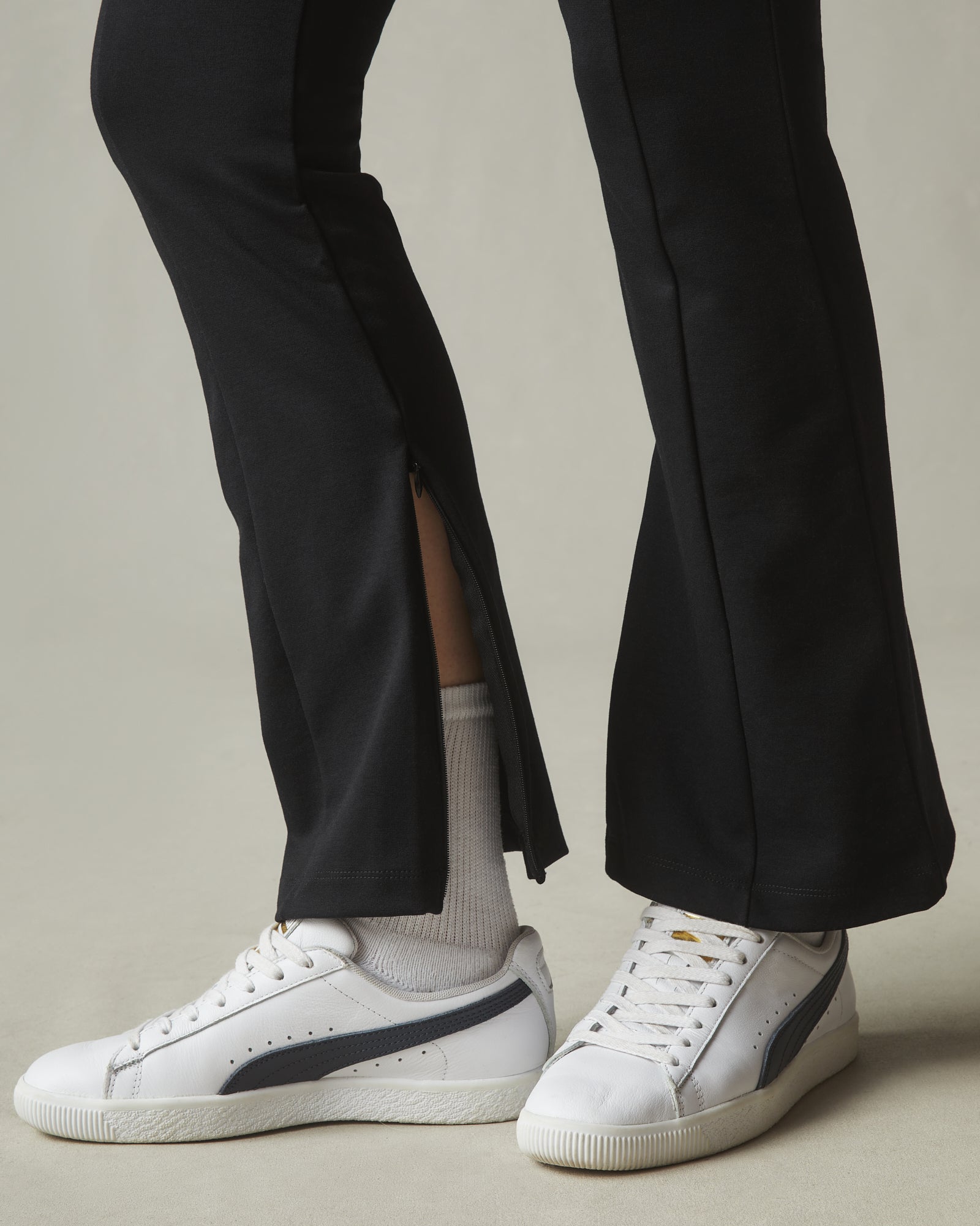 Ponte Zip Flare Pant - Super Black