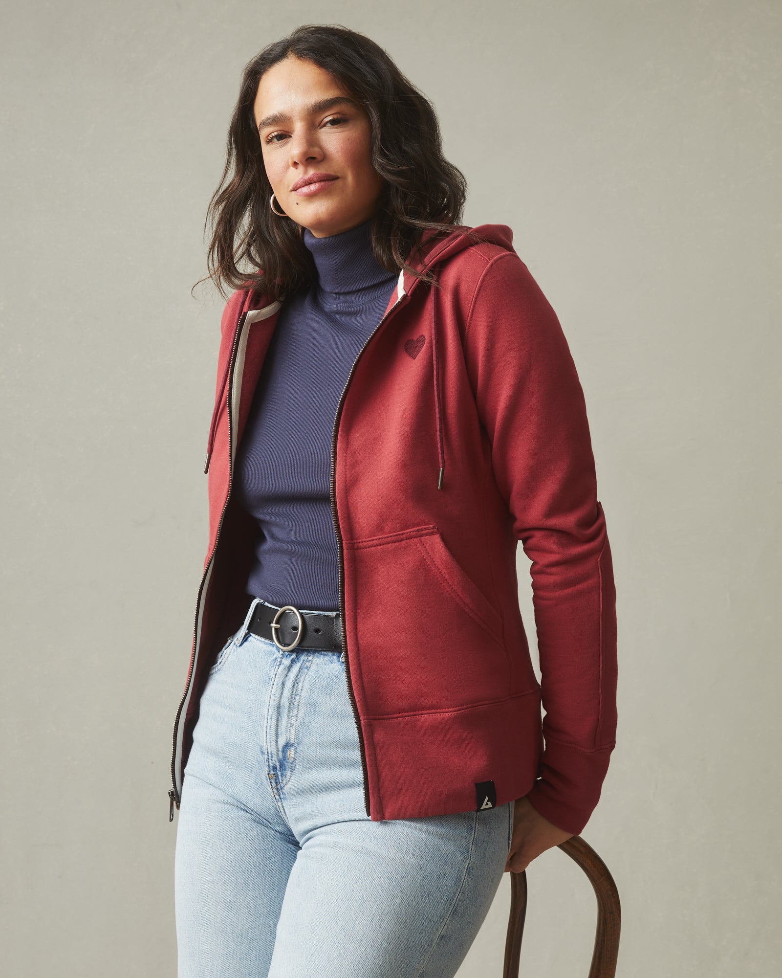 Women's Classic Full Zip - Valentines - Washed Red