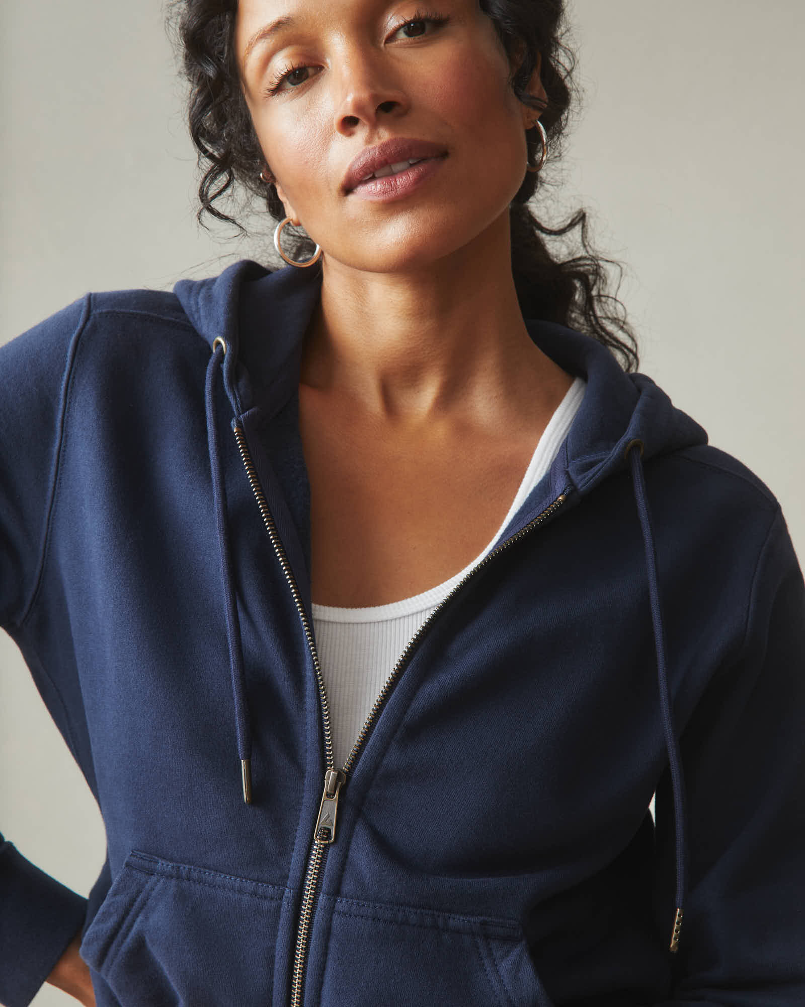 Women's Relaxed Classic Full Zip - Oxford Blue