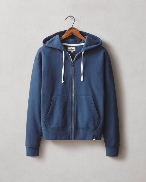 アウターその他 typeservice Ruffled Stripe Zip Hoodie Blue Women's Heritage Zippered Pocket Hooded Pullover Sweatshirt