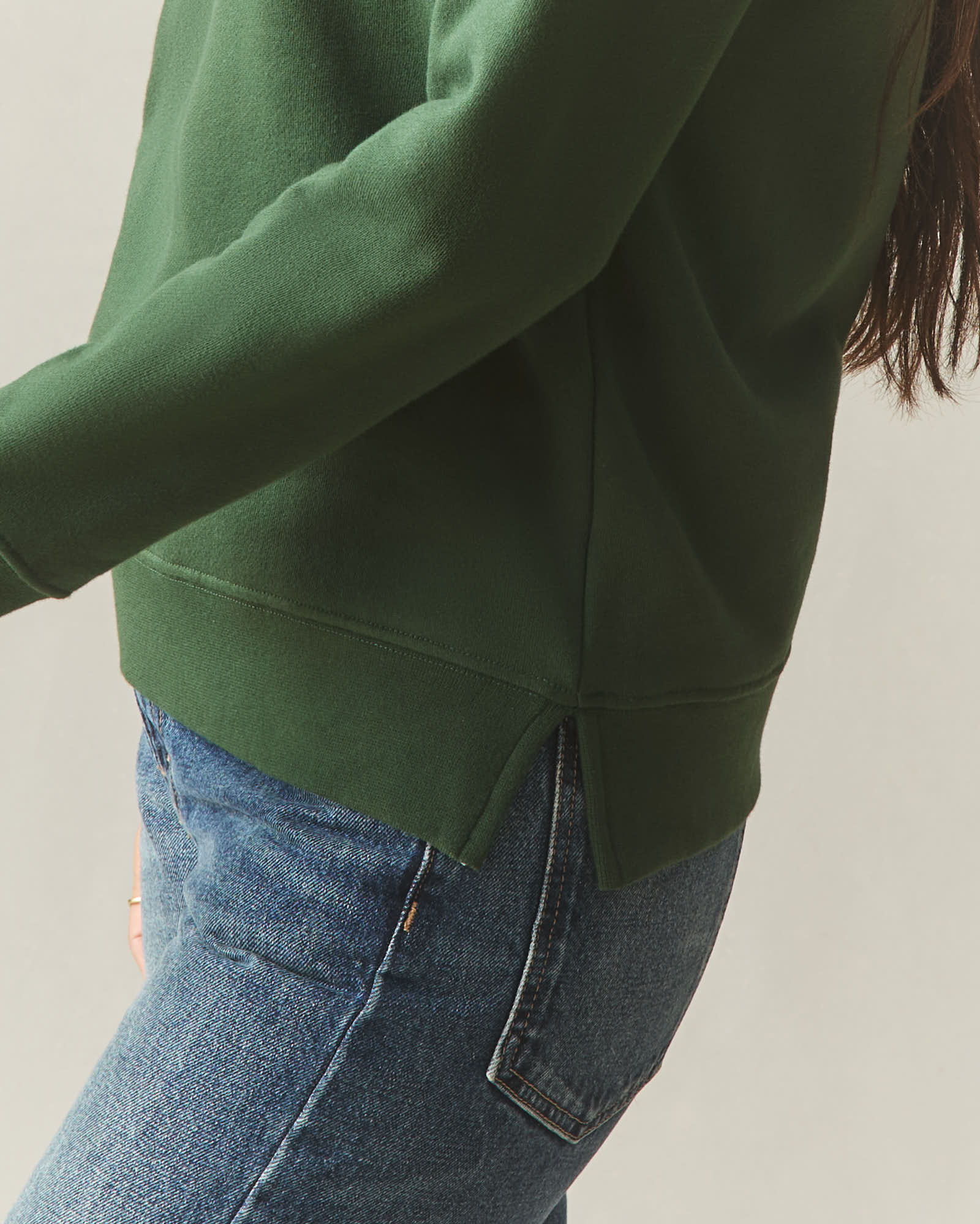 Women's Midweight Crewneck - Green Moss