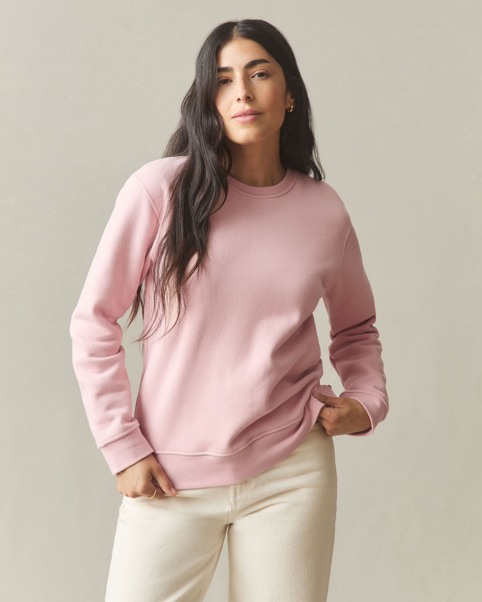 Women's Midweight Crewneck - Silver Pink