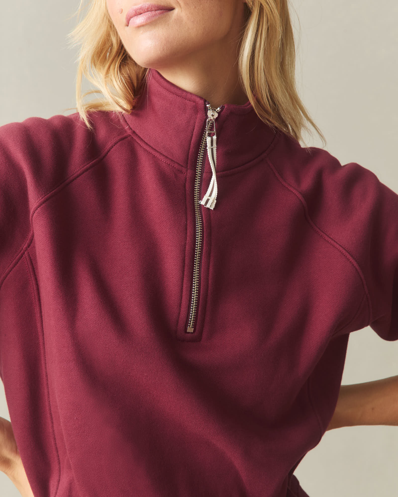 Women's Midweight Half Zip - Pomegranate