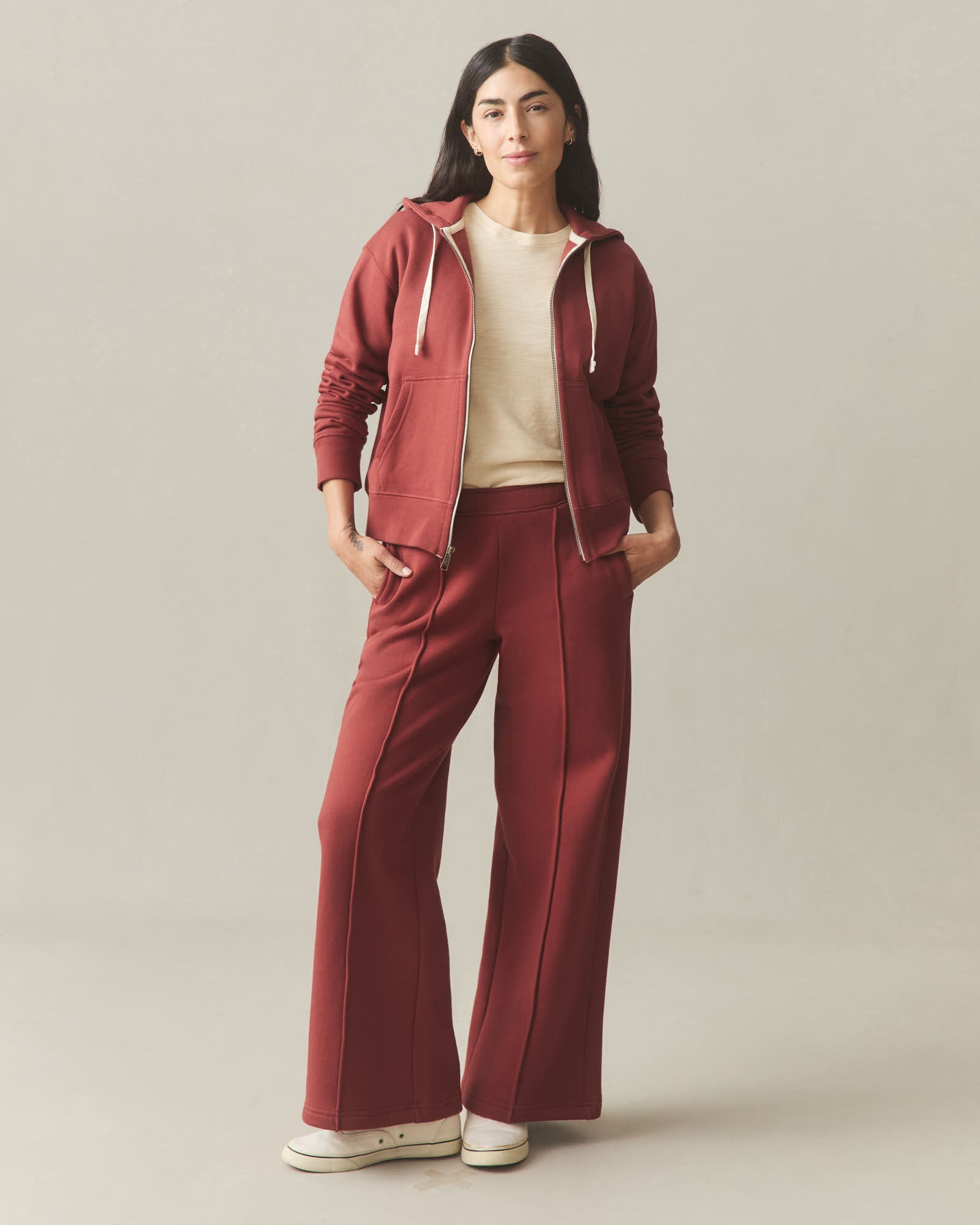 Women's Pintuck Flare Pant - Spiced Apple