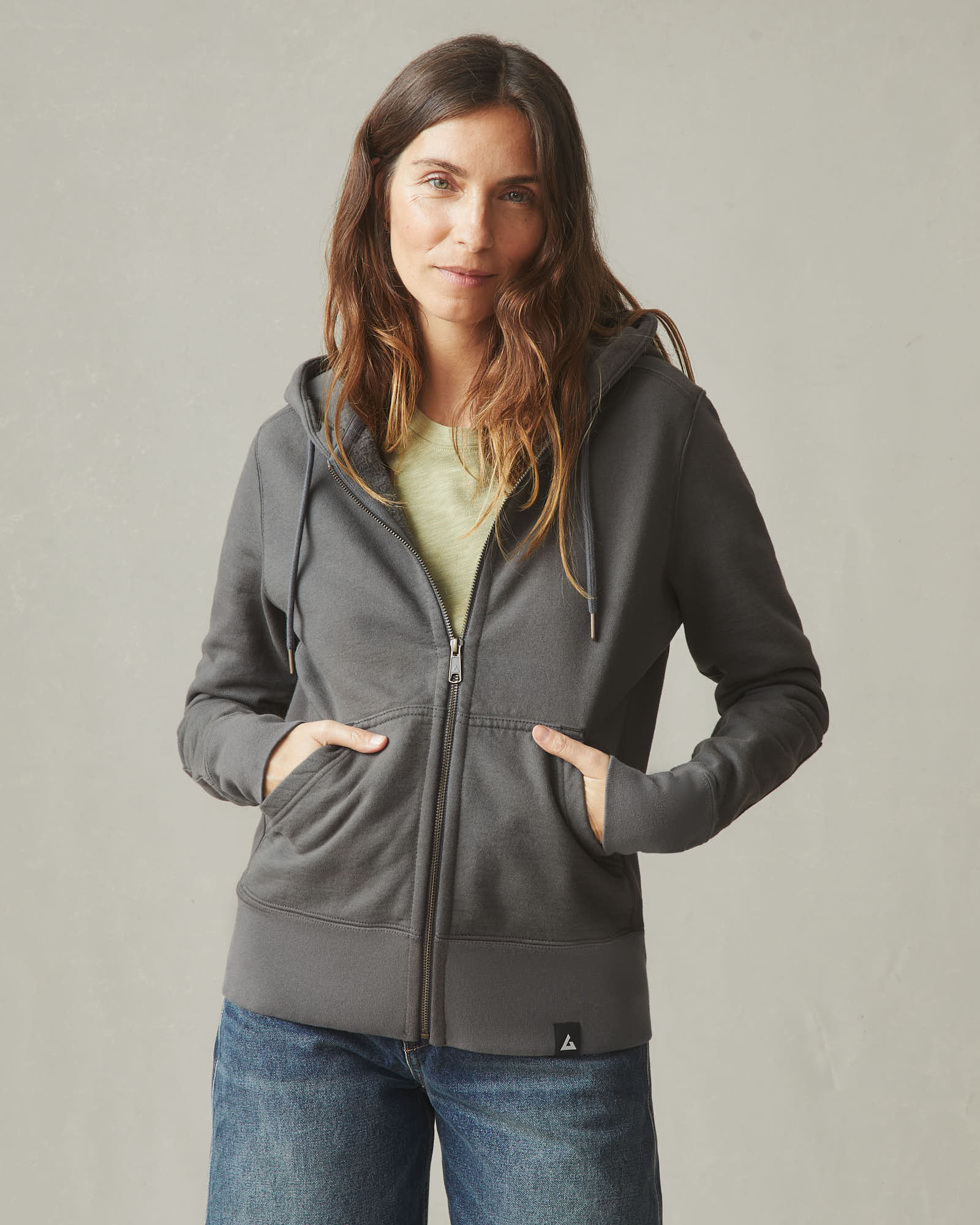 トップス JNHearts Zipup Foodie/Chacoal gray French Terry Double Zip Up - Dark Grey – Riflessi