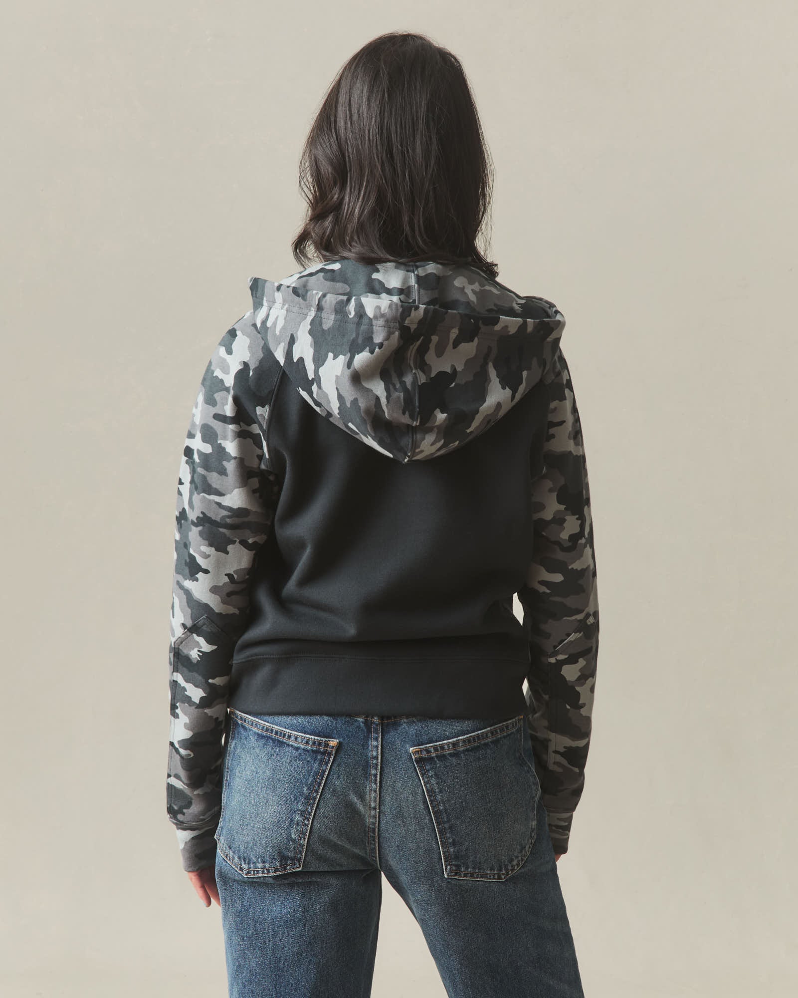 Women's Raglan Classic Full Zip - Black Camo