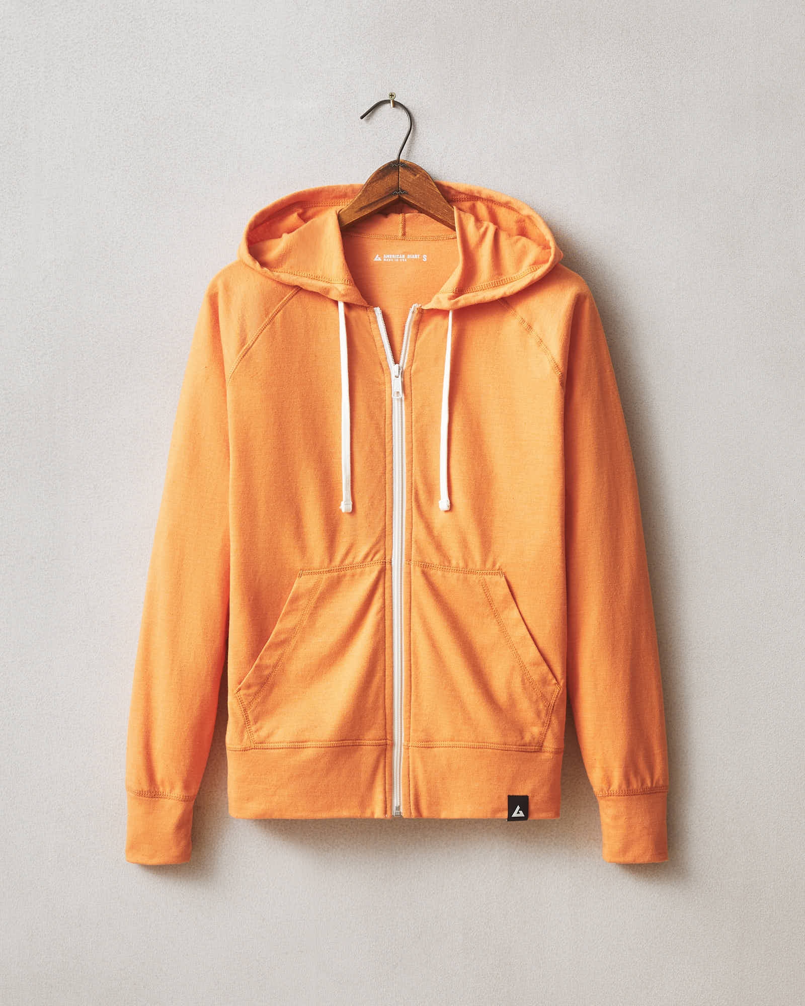 Women s Hoodie Lightweight Full Zip Amber Glow by American Giant Made in The USA Size S