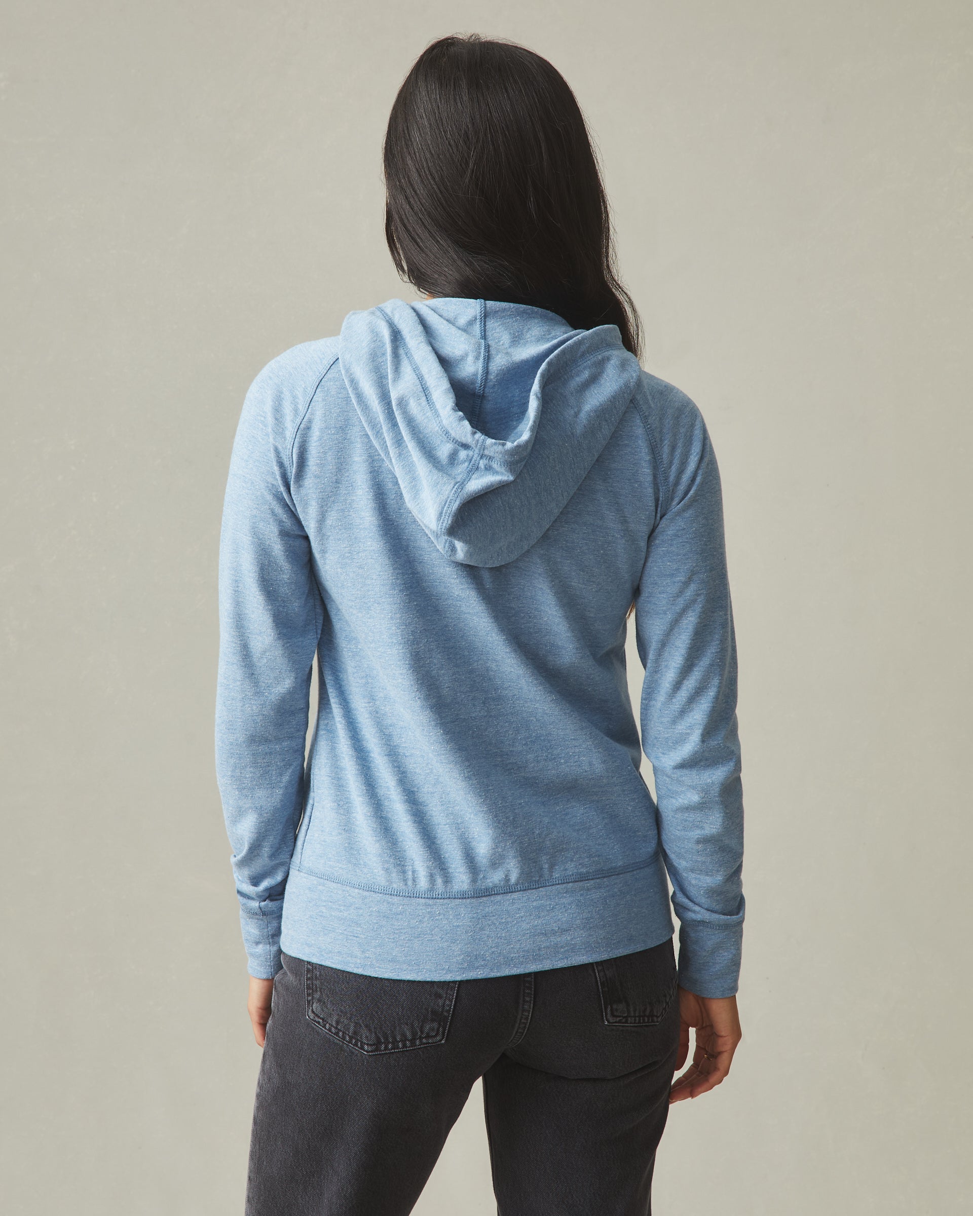 DOUBLJU Women's Lightweight Zip-Up Hoodie - Thin 3-Color Block Jacket, Plus Size Available