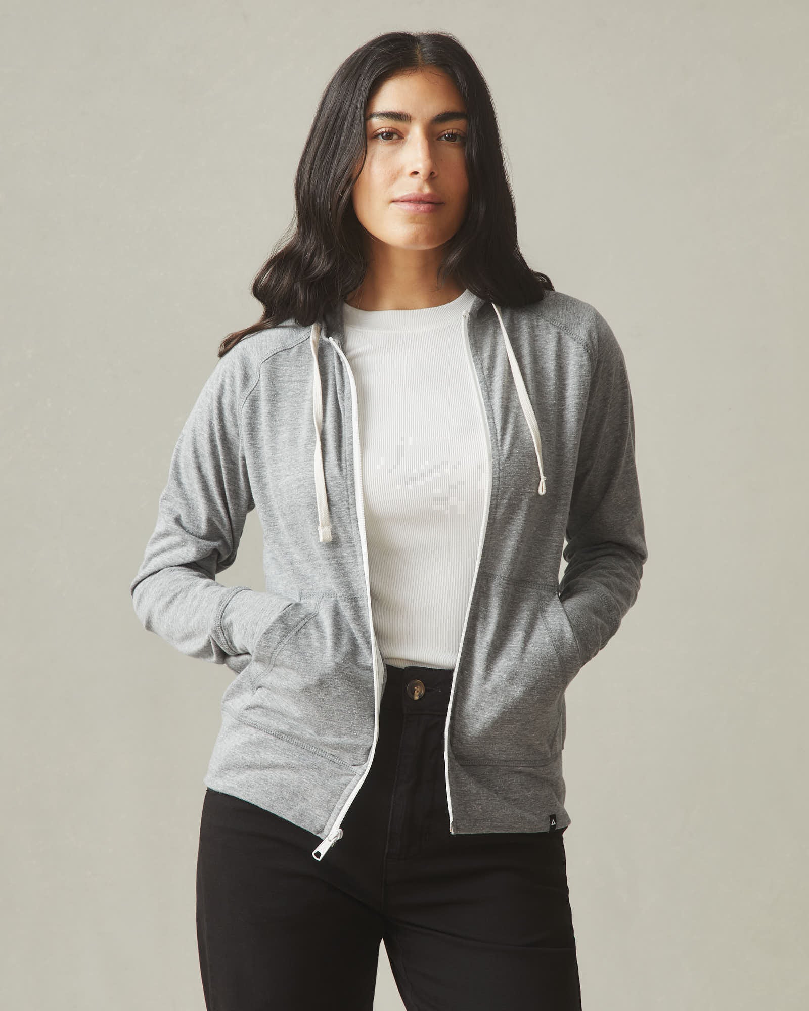 Women's Lightweight Full Zip - Dark Charcoal Heather