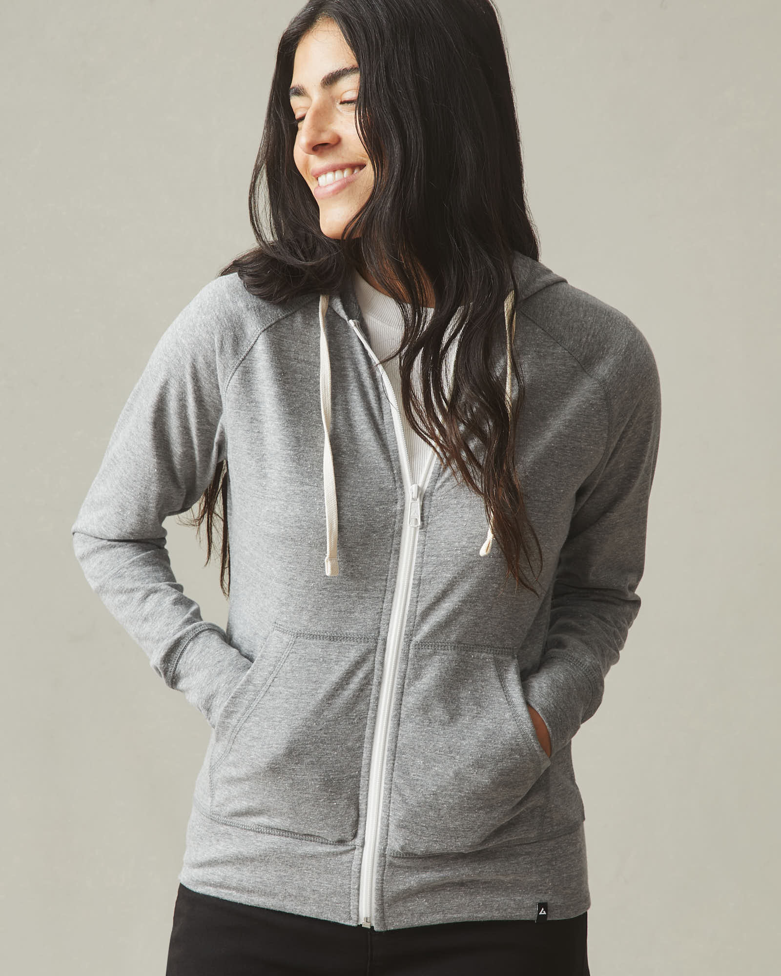 Women's Lightweight Full Zip - Dark Charcoal Heather