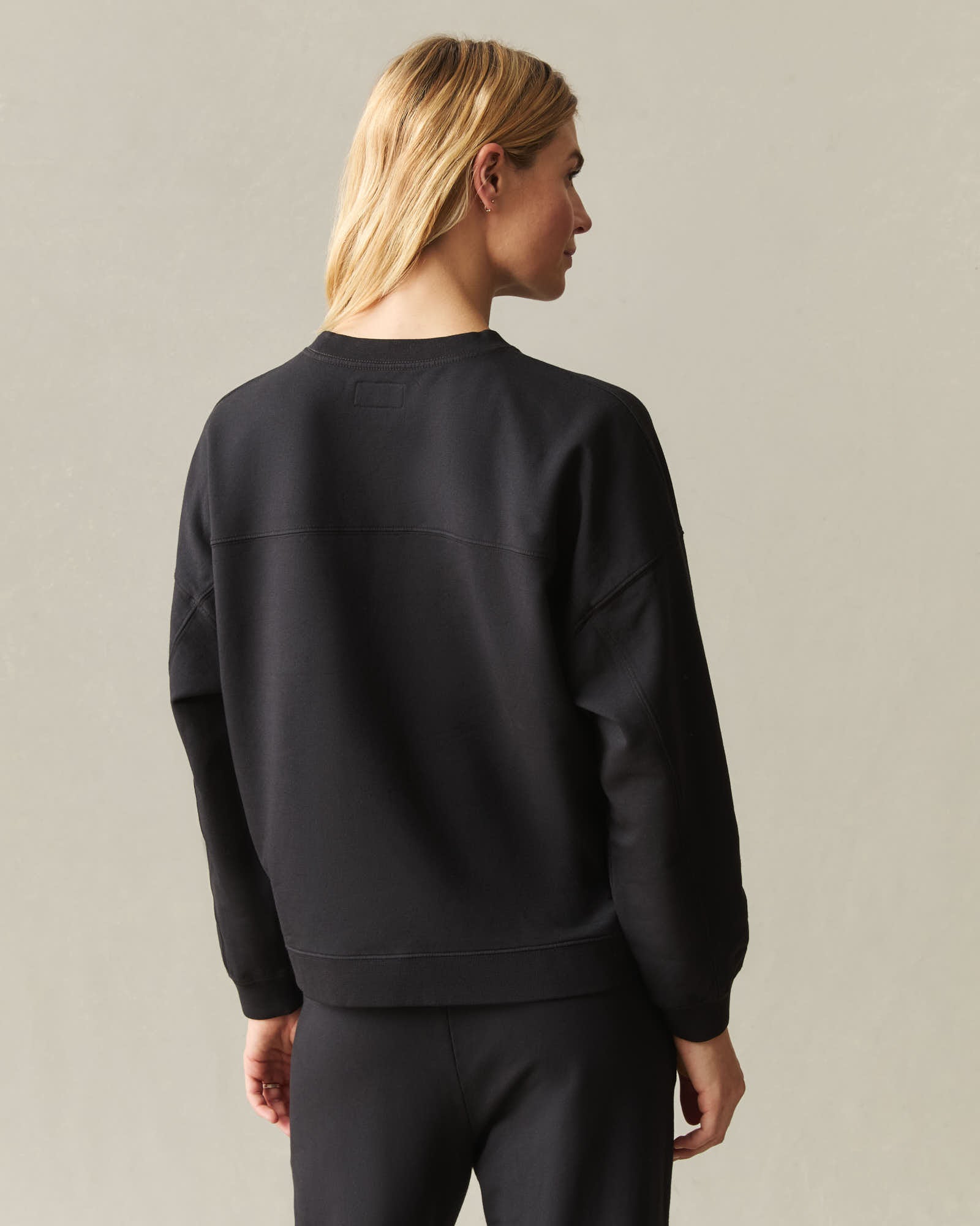 Women's Modal Fleece Crew - Black