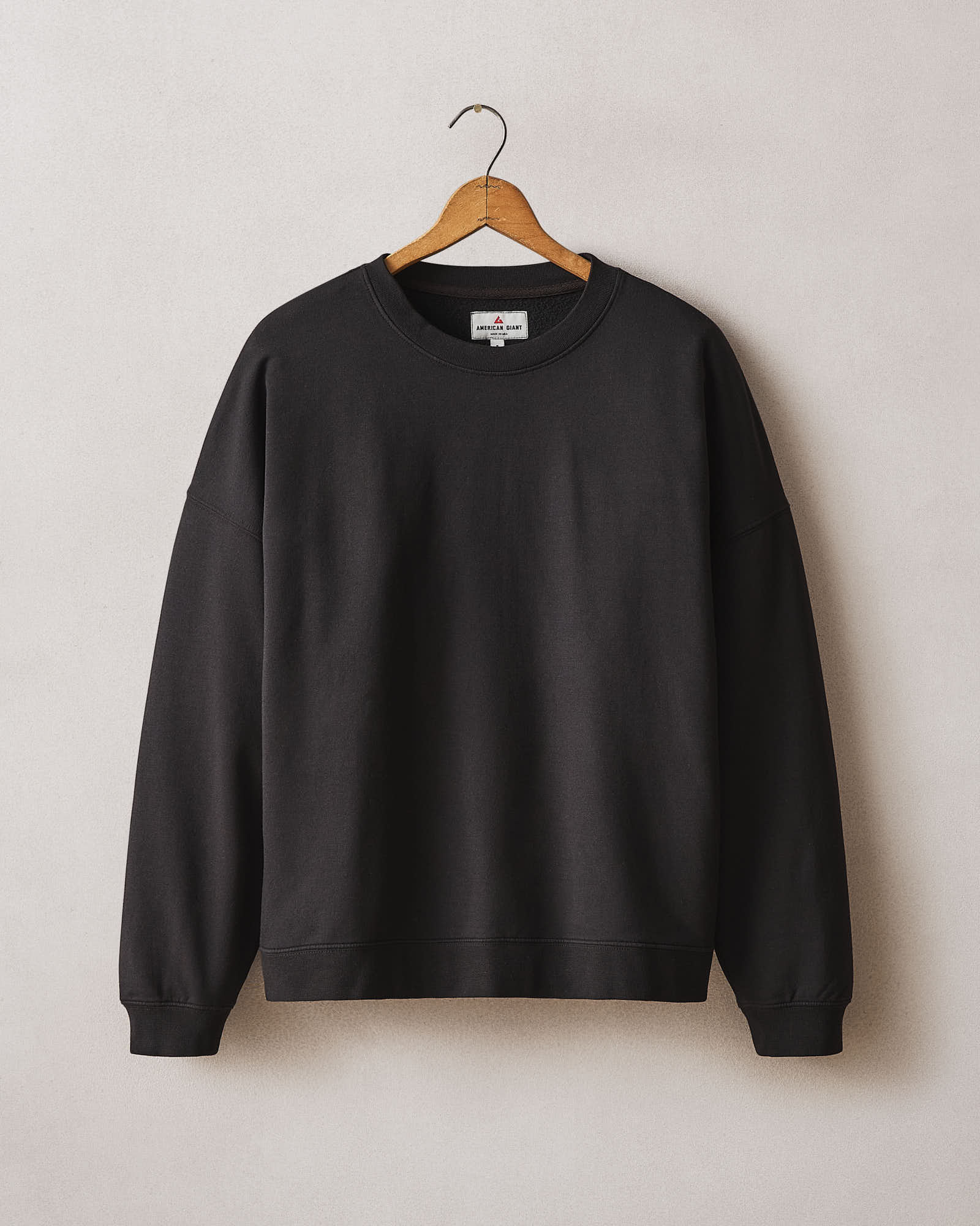 【Mサイズ】STRETCH TAFTA TOO BIG CREW TOP BLK Women's Modal Fleece Crew - Black