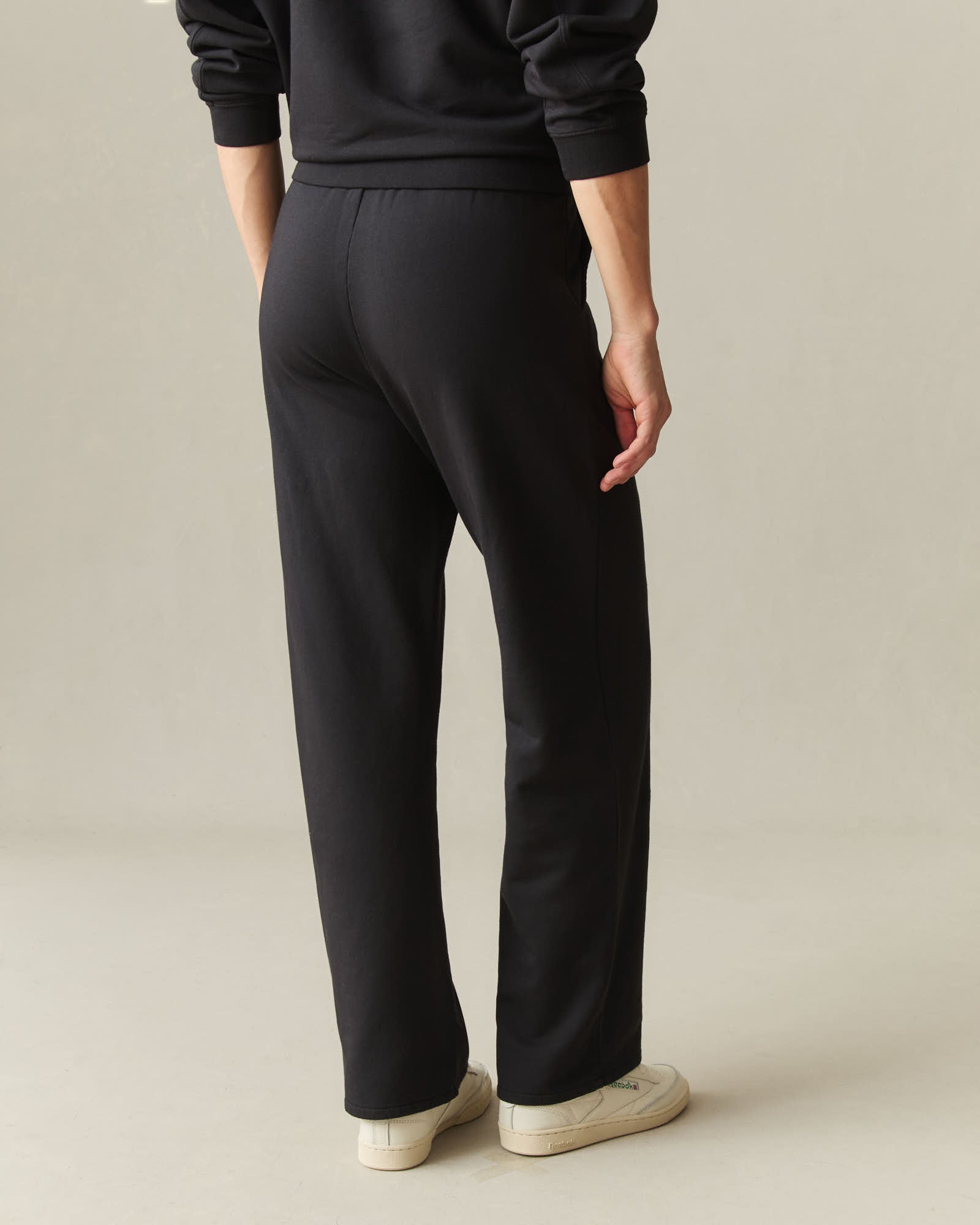 Women's Modal Fleece Straight Pant - Black